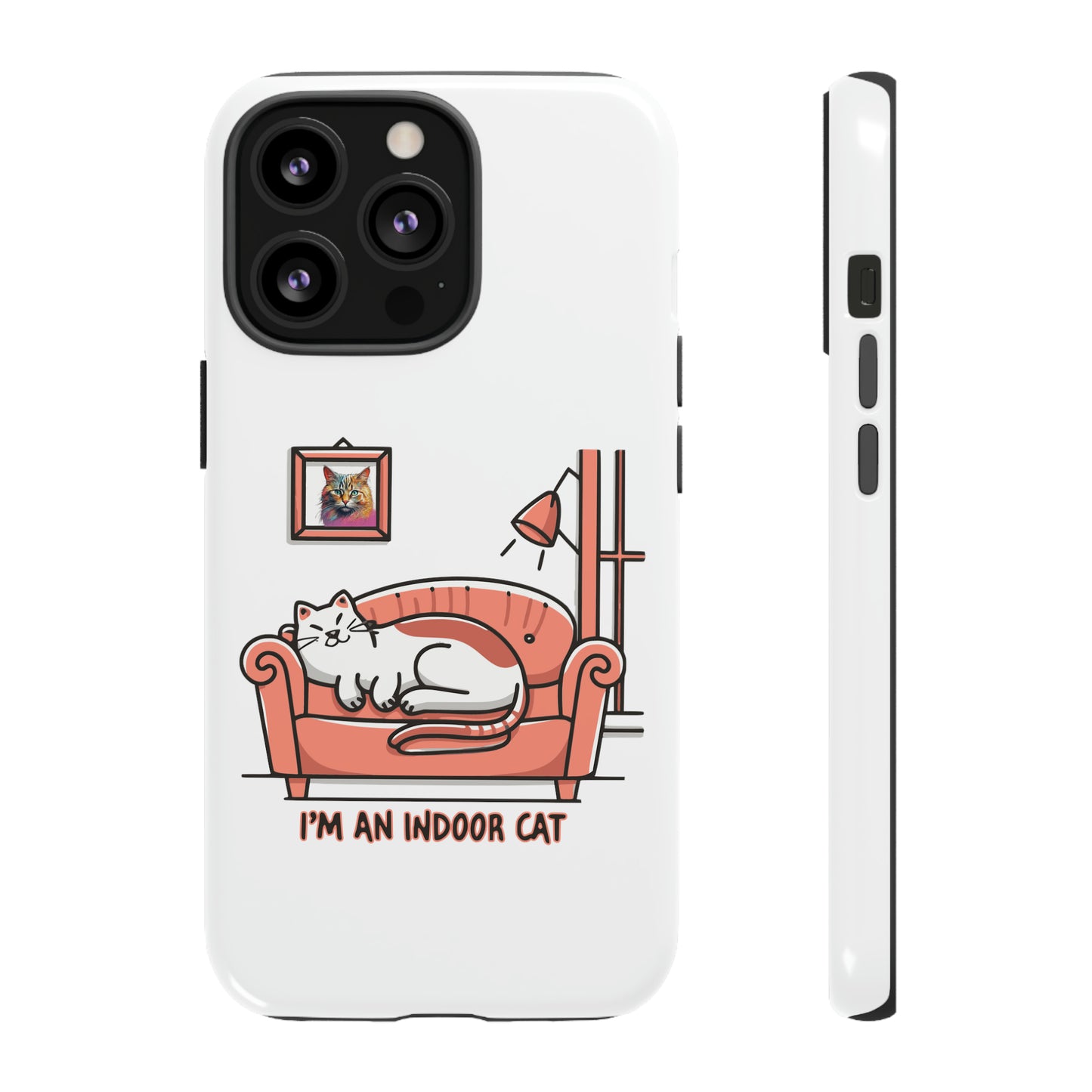 Cute Funny I'm an Indoor Cat Meme Cartoon iPhone Tough Cases