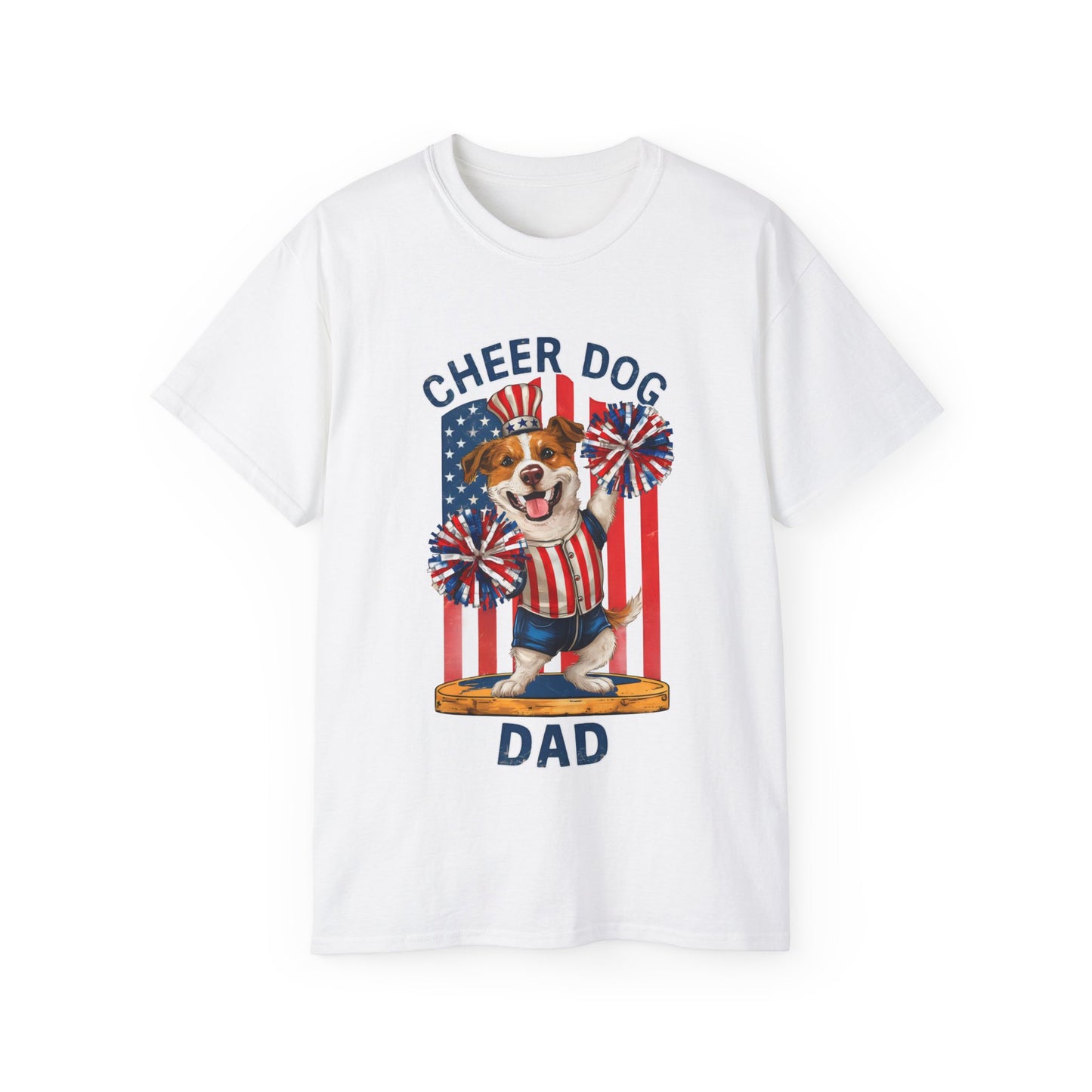 Cute Cartoon Cheer Dog Dad Organic T-Shirt