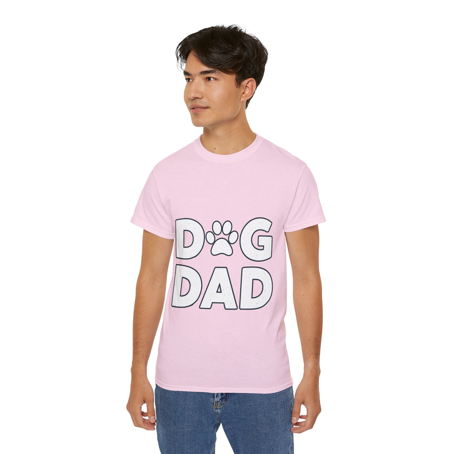 Cute Dog Dad Paw Print Unisex Organic T-Shirt