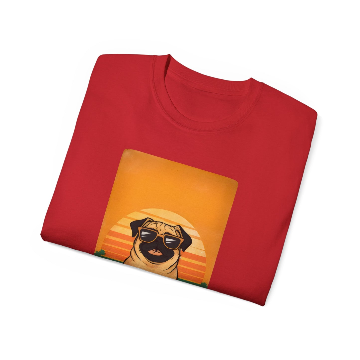 Cute Funny Pug Dad Unisex Organic T-Shirt