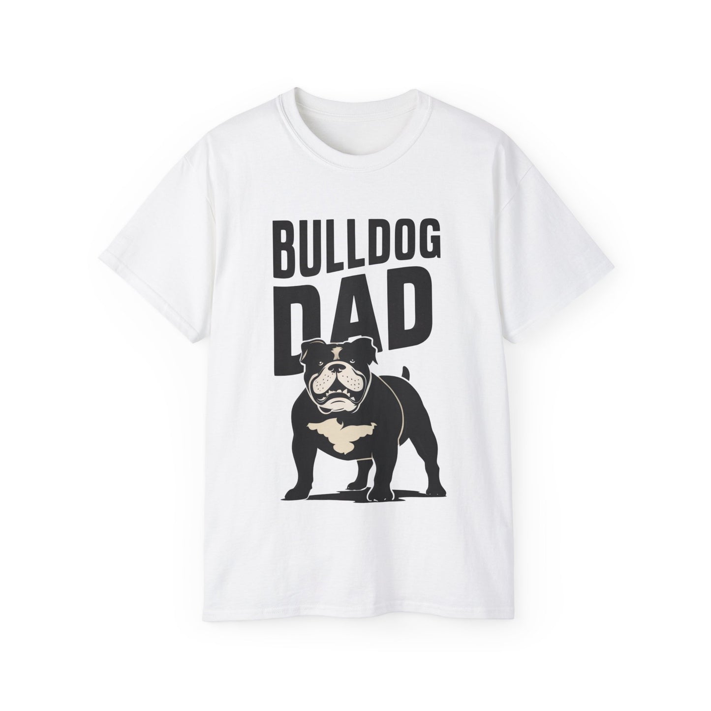 Cute Cartoon Bulldog Dad Organic T-Shirt