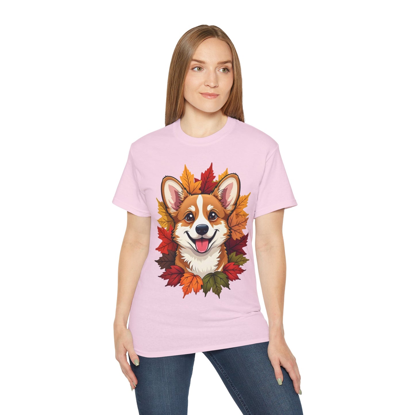 Cute Dog Cartoon Corgi Fall Tee