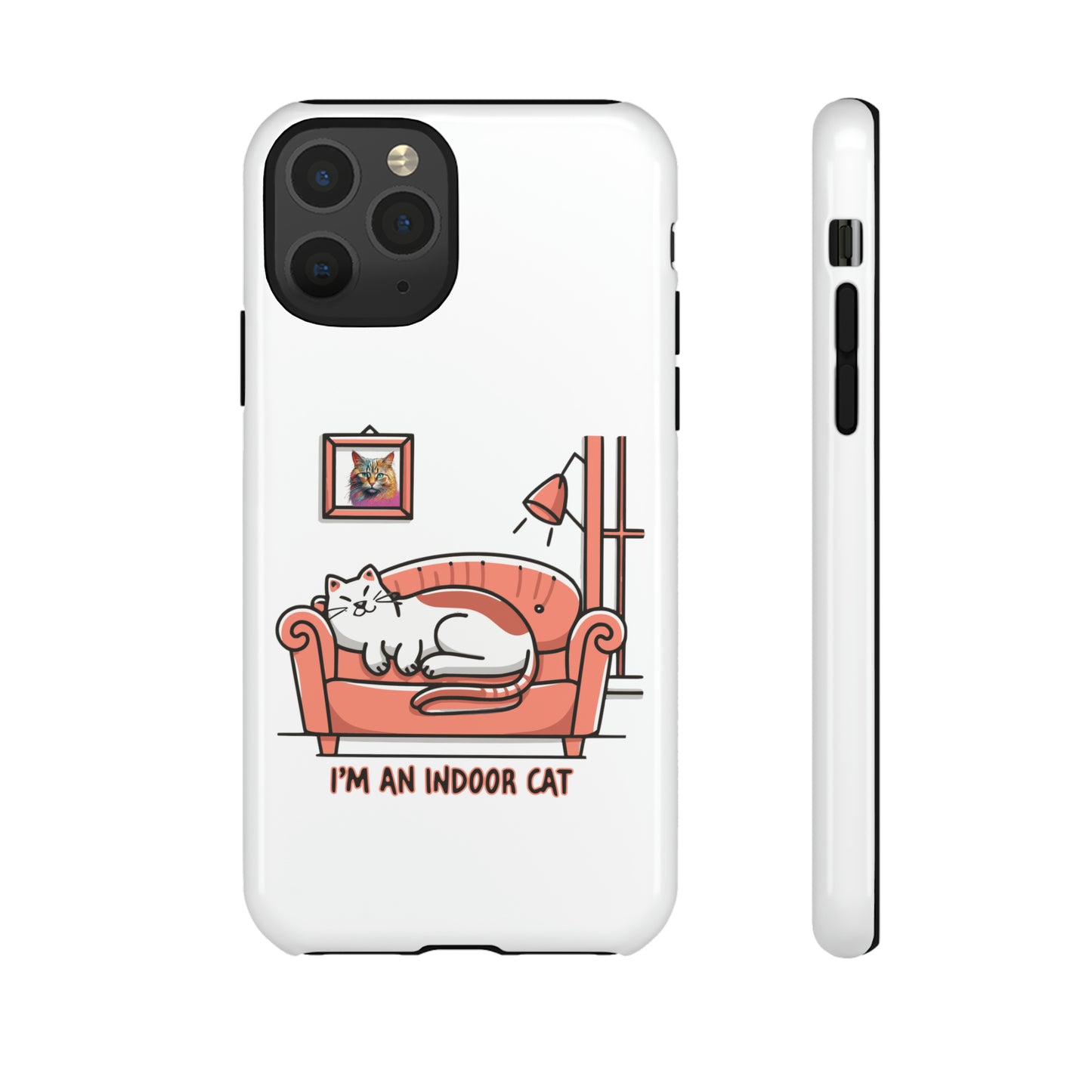 Cute Funny I'm an Indoor Cat Meme Cartoon iPhone Tough Cases