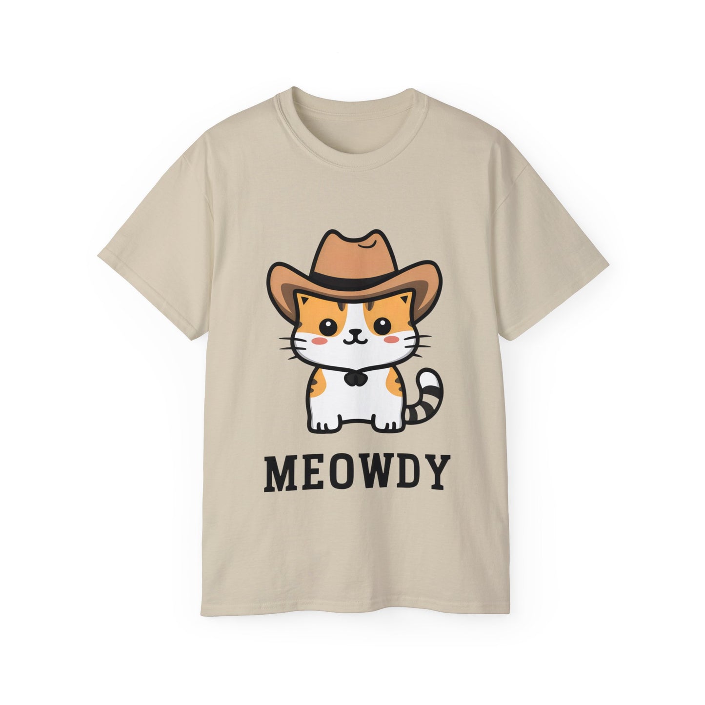 Cute Cat Cartoon Meowdy Unisex Organic T-Shirt