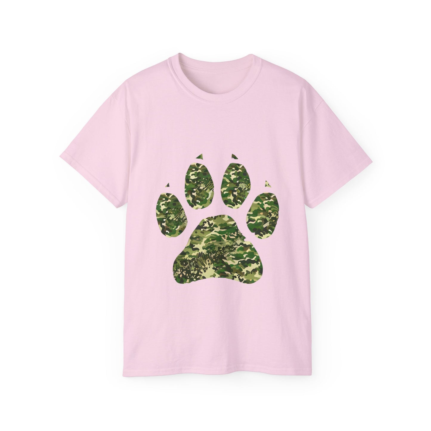 Cute Camouflage Paw Print Unisex Organic T-Shirt