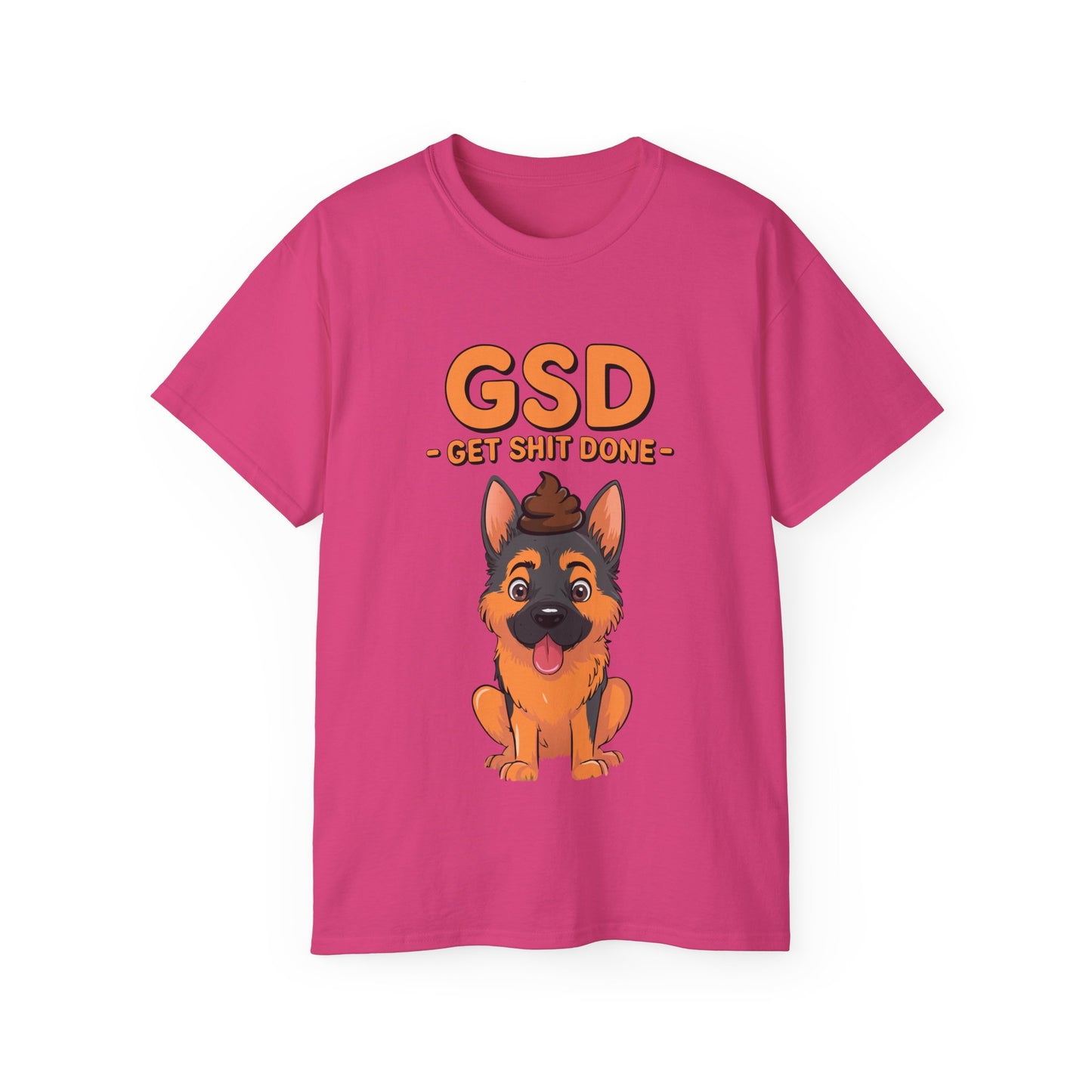 Organic T-Shirt - Cute German Shepherd Cartoon Get Shit Done New Year Motivation