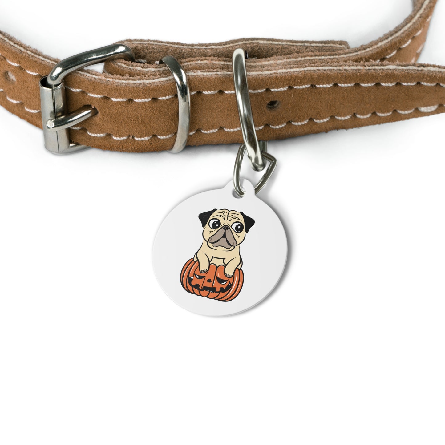 Pumpkin Pug Pet Tag