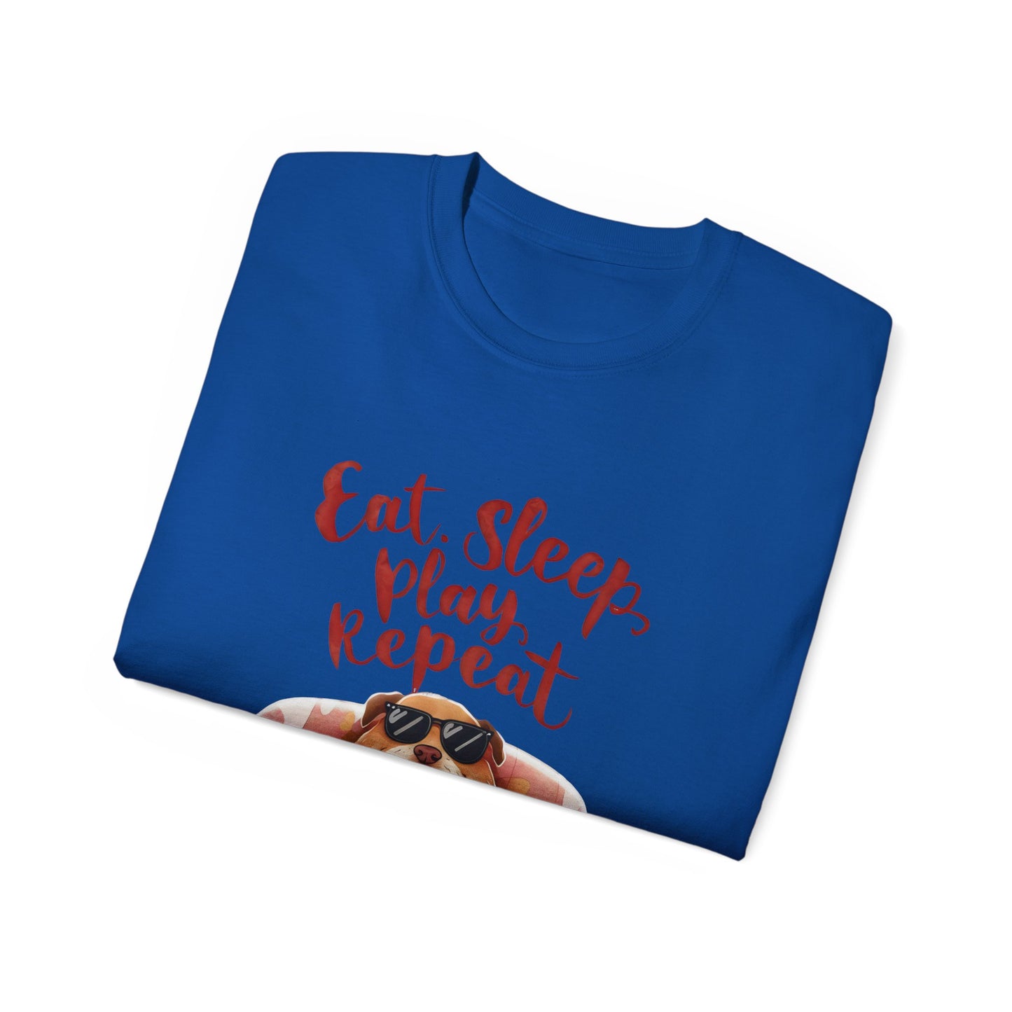 Cute Dog Cartoon Eat Sleep Play Repeat Meme Unisex Organic T-Shirt