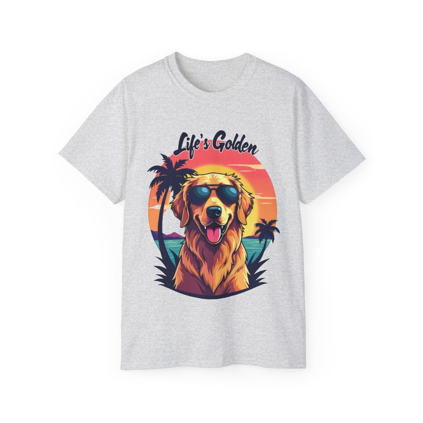 Cute Dog Cartoon Life's Golden Unisex Organic T-Shirt