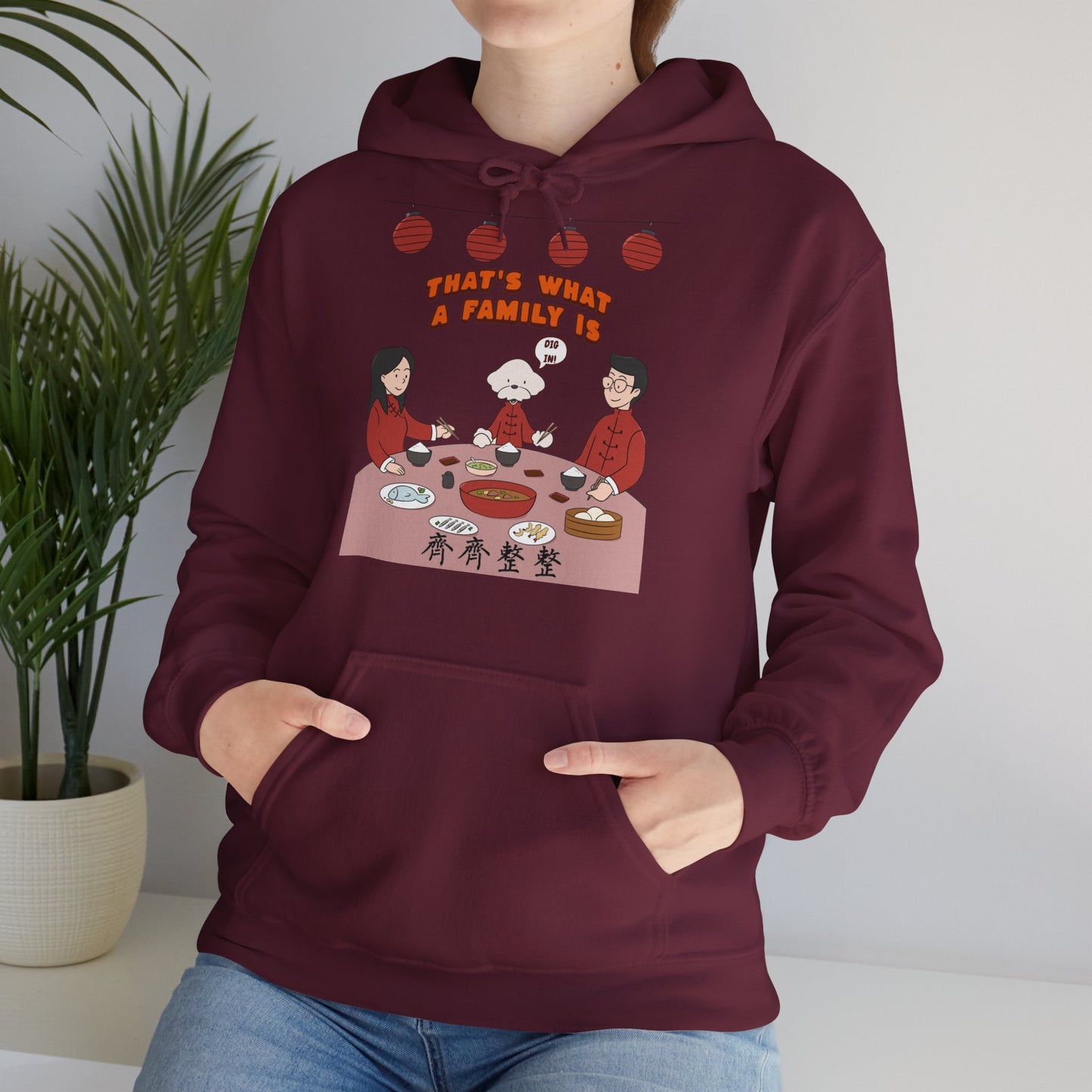 Cheeky Bichon Cute Dog Cartoon Chinese New Year Unisex Hooded Sweatshirt