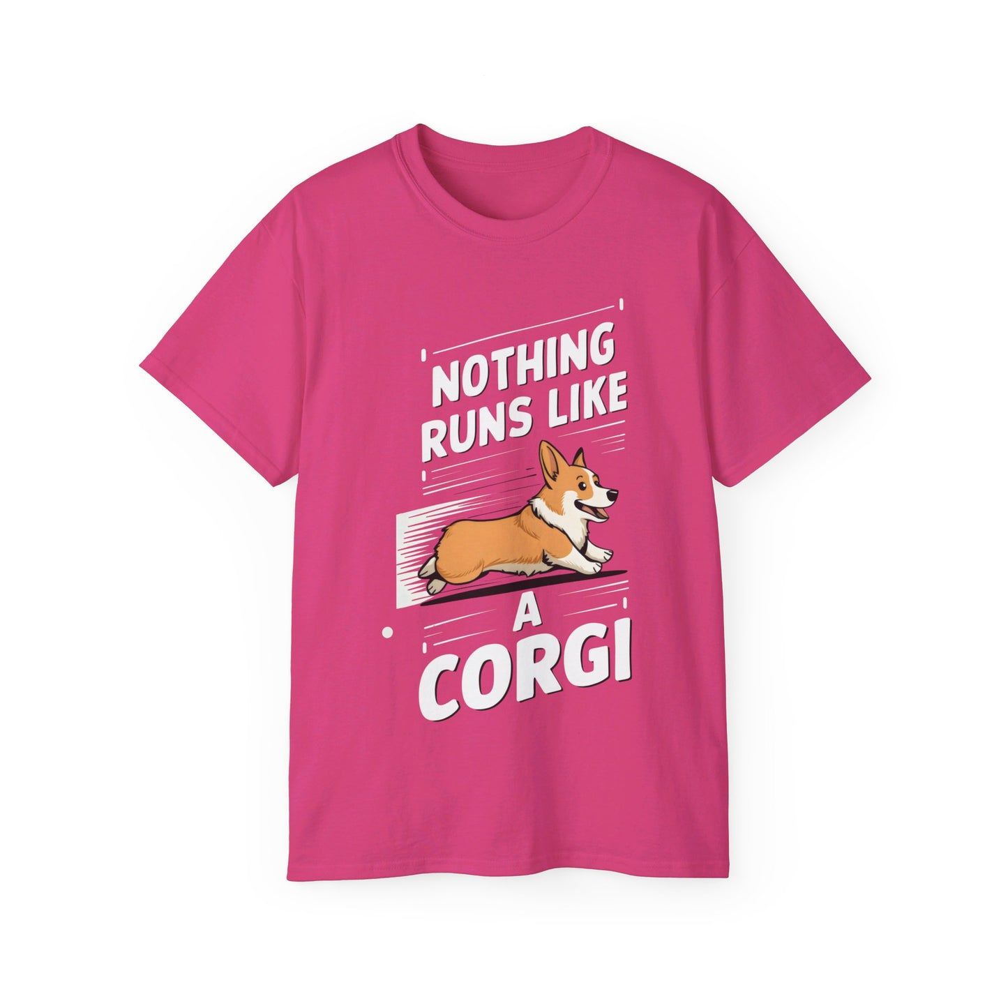 Cute Dog Cartoon Nothing Runs Like a Corgi Unisex Organic T-Shirt