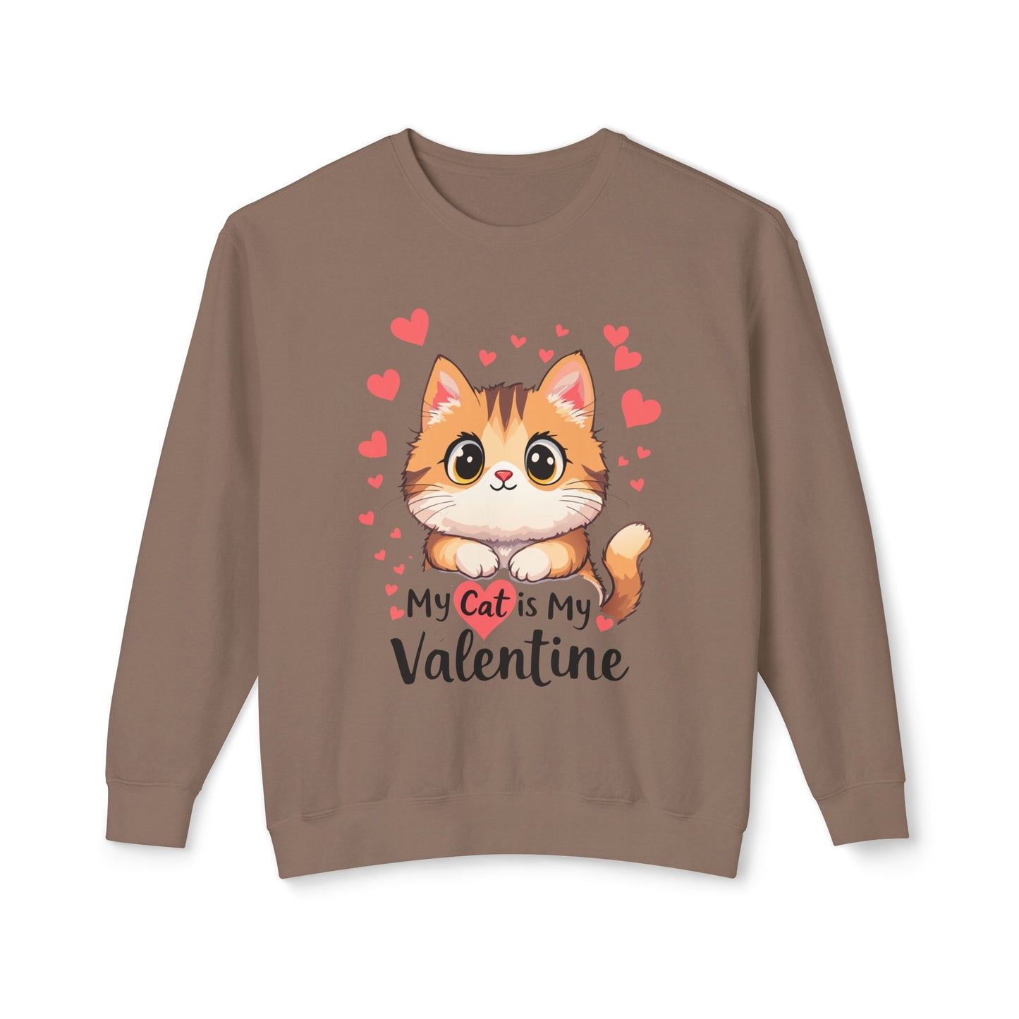 Cartoon Cat Valentine Crewneck Sweatshirt