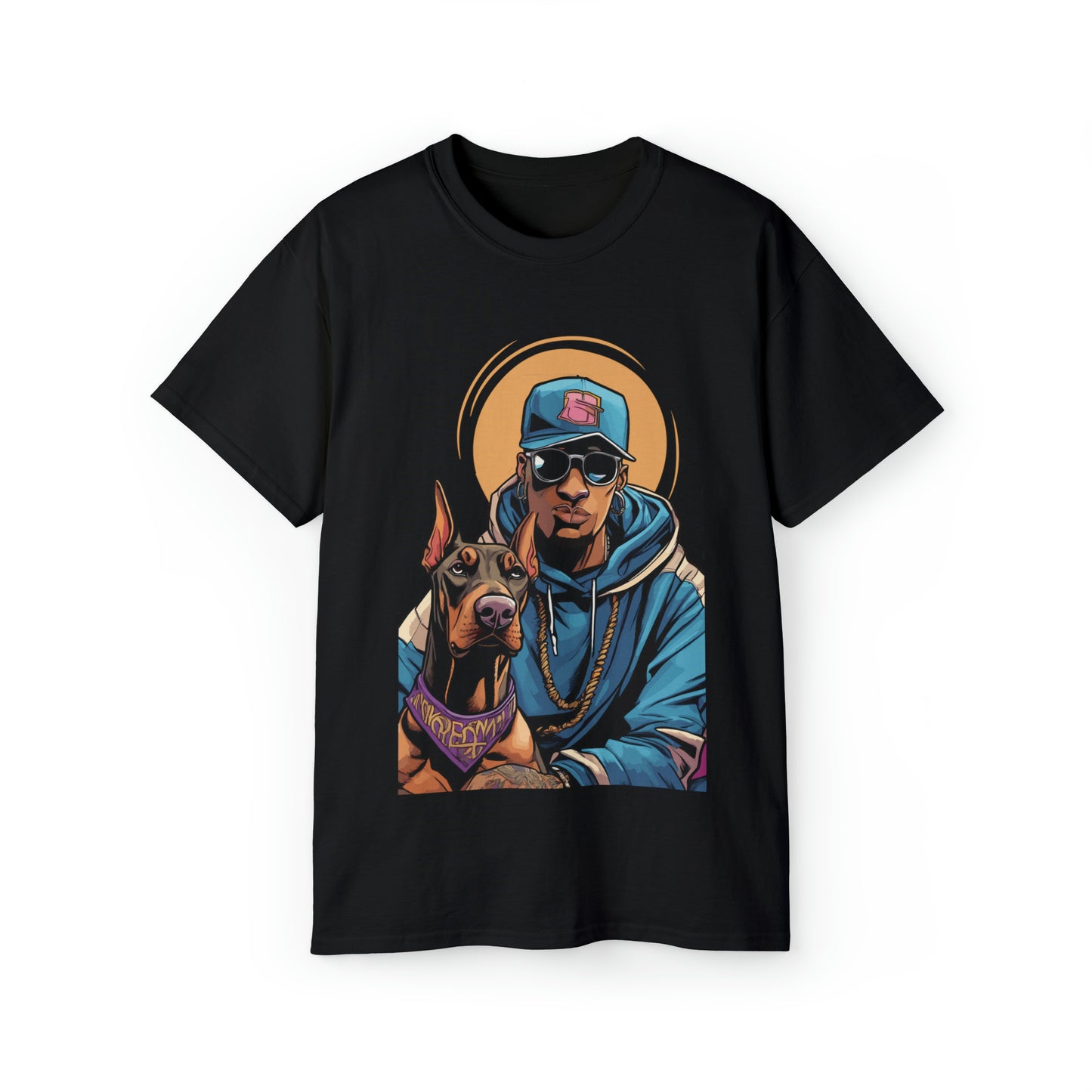 Cute Funny Rappers with Dogs Unisex Organic T-Shirt