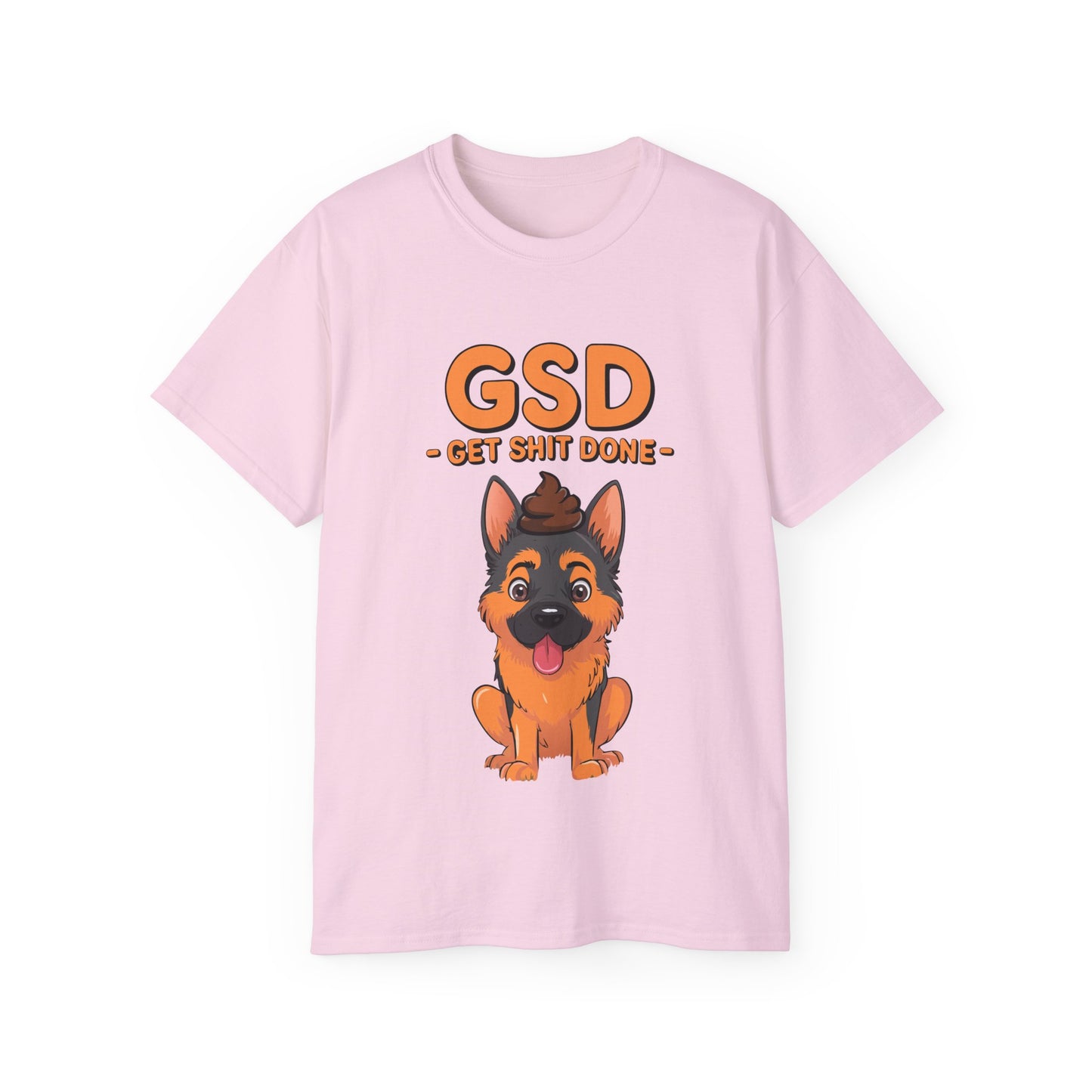 Organic T-Shirt - Cute German Shepherd Cartoon Get Shit Done New Year Motivation