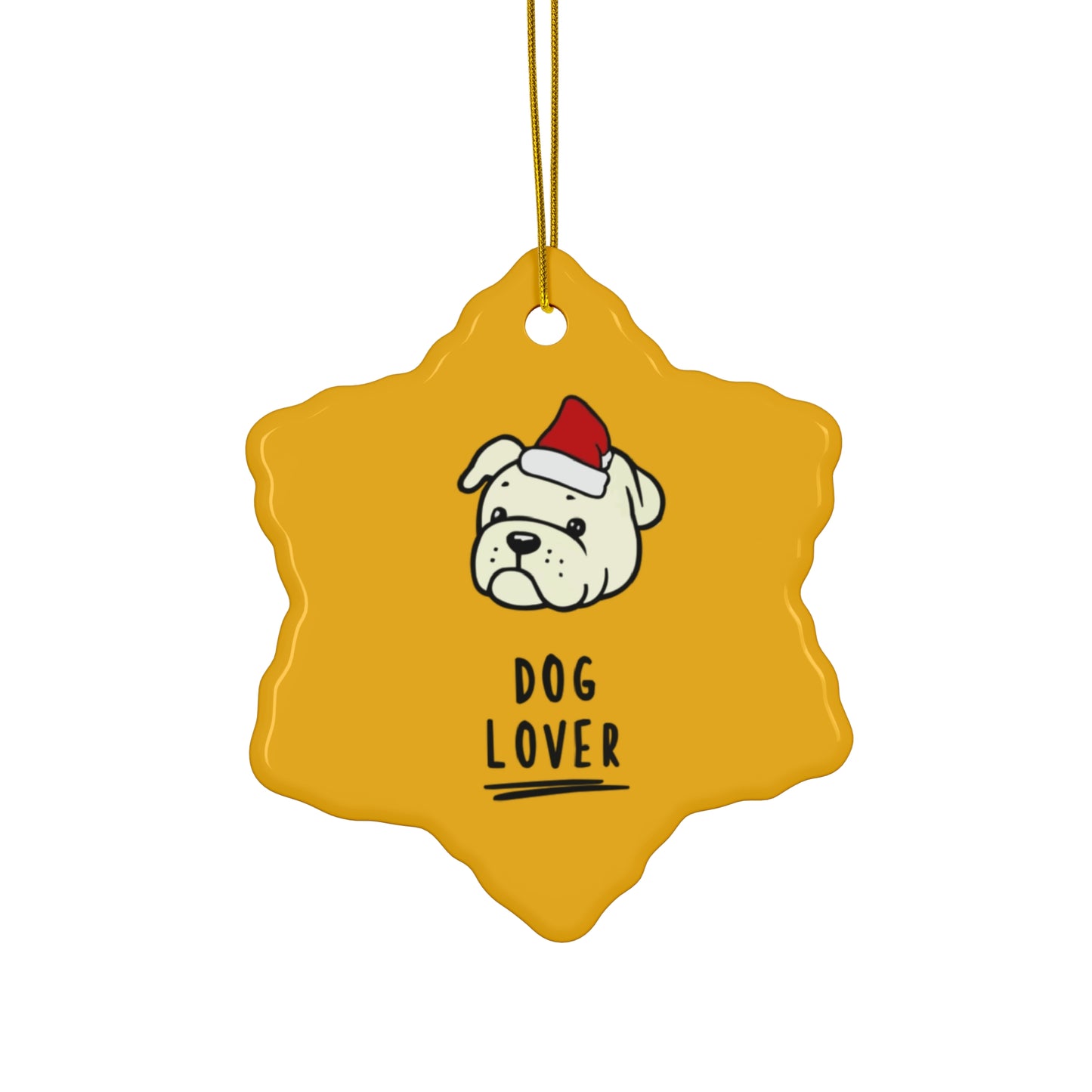 Cute Dog Lover Pug Santa Ceramic Ornament