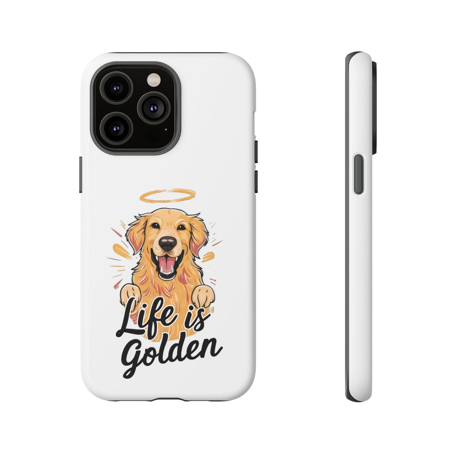 Cute Dog Cartoon Life is Golden iPhone Tough Cases