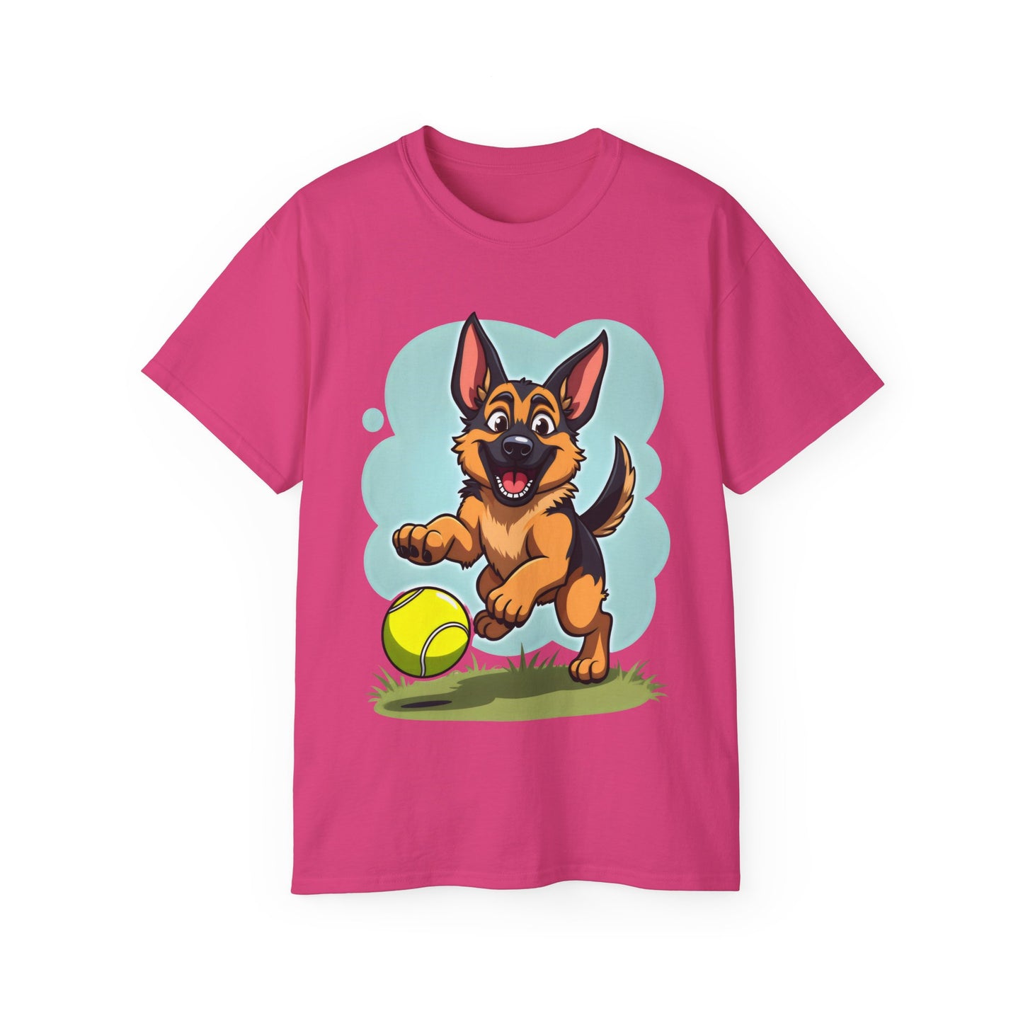 Cute Dog Cartoon German Shepherd Organic T-Shirt