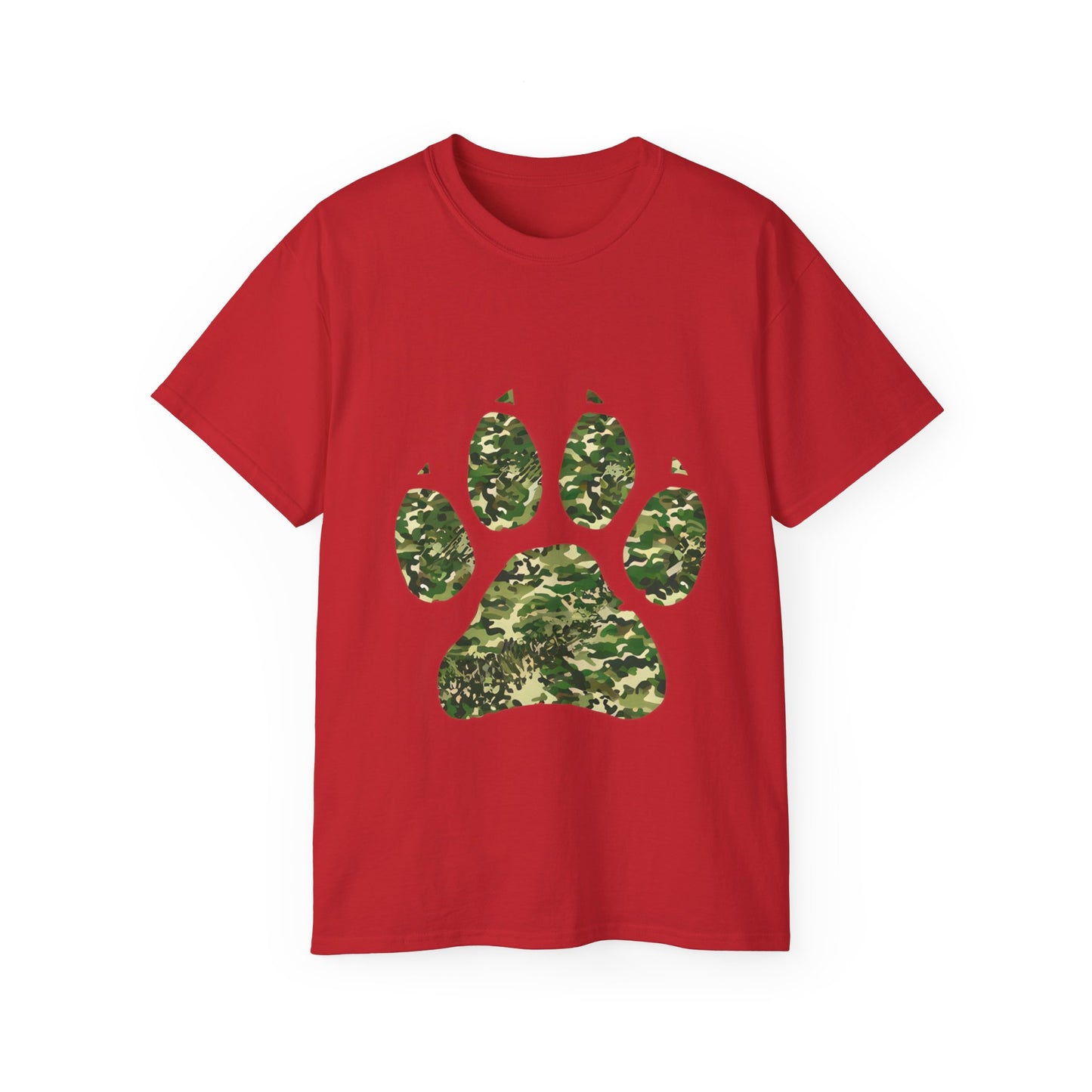 Cute Camouflage Paw Print Unisex Organic T-Shirt