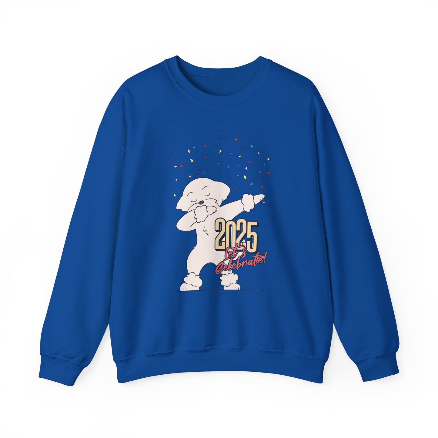 Cheeky Bichon Cute Let's Celebrate 2025 Unisex Crewneck Sweatshirt