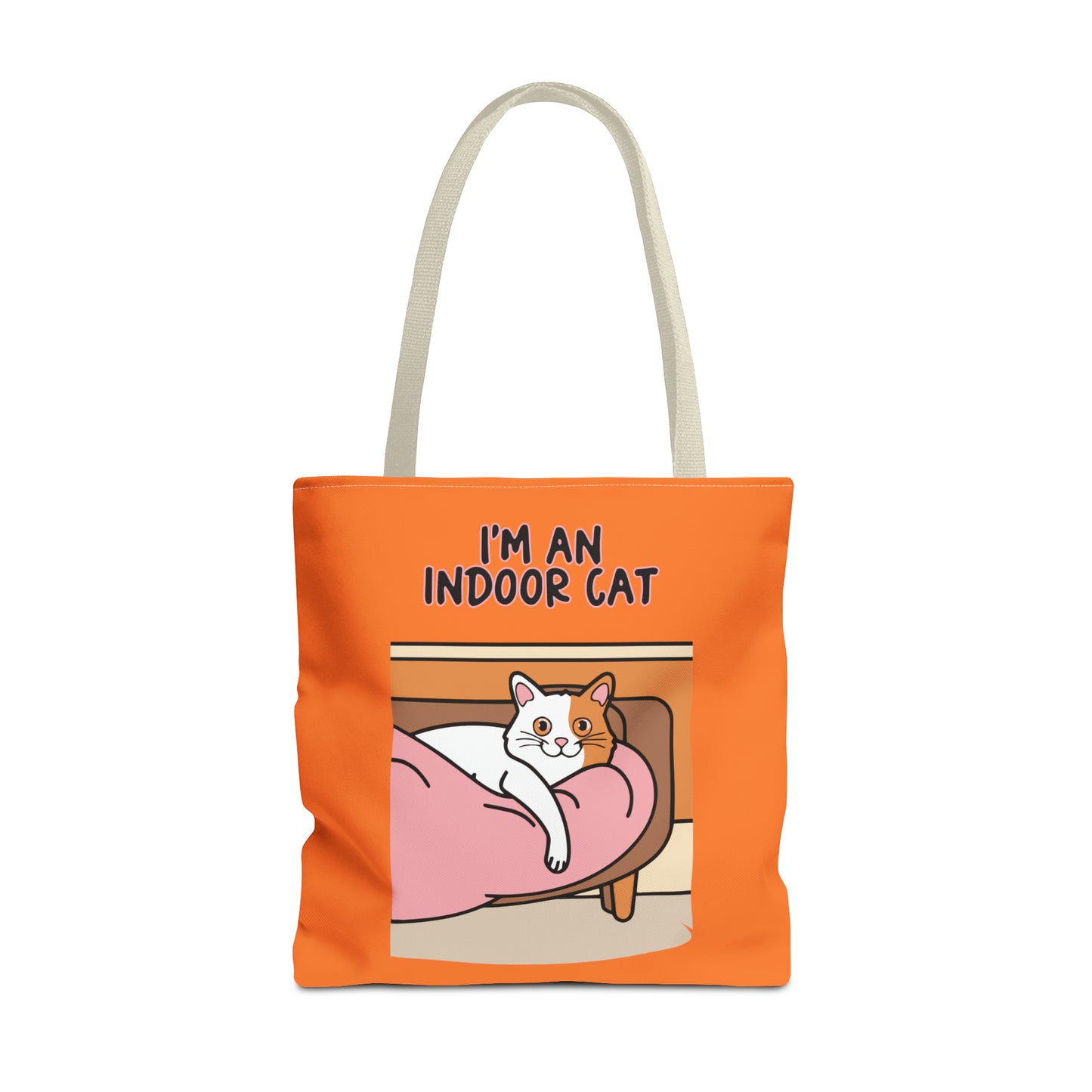 Cute Funny I'm an Indoor Cat Cartoon Meme Tote Bag