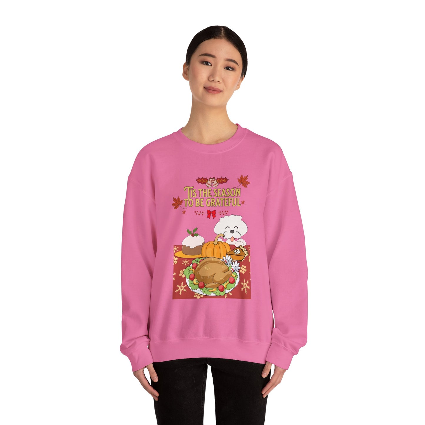 Tis the Season to be Grateful Thanksgiving Unisex Crewneck Sweatshirt