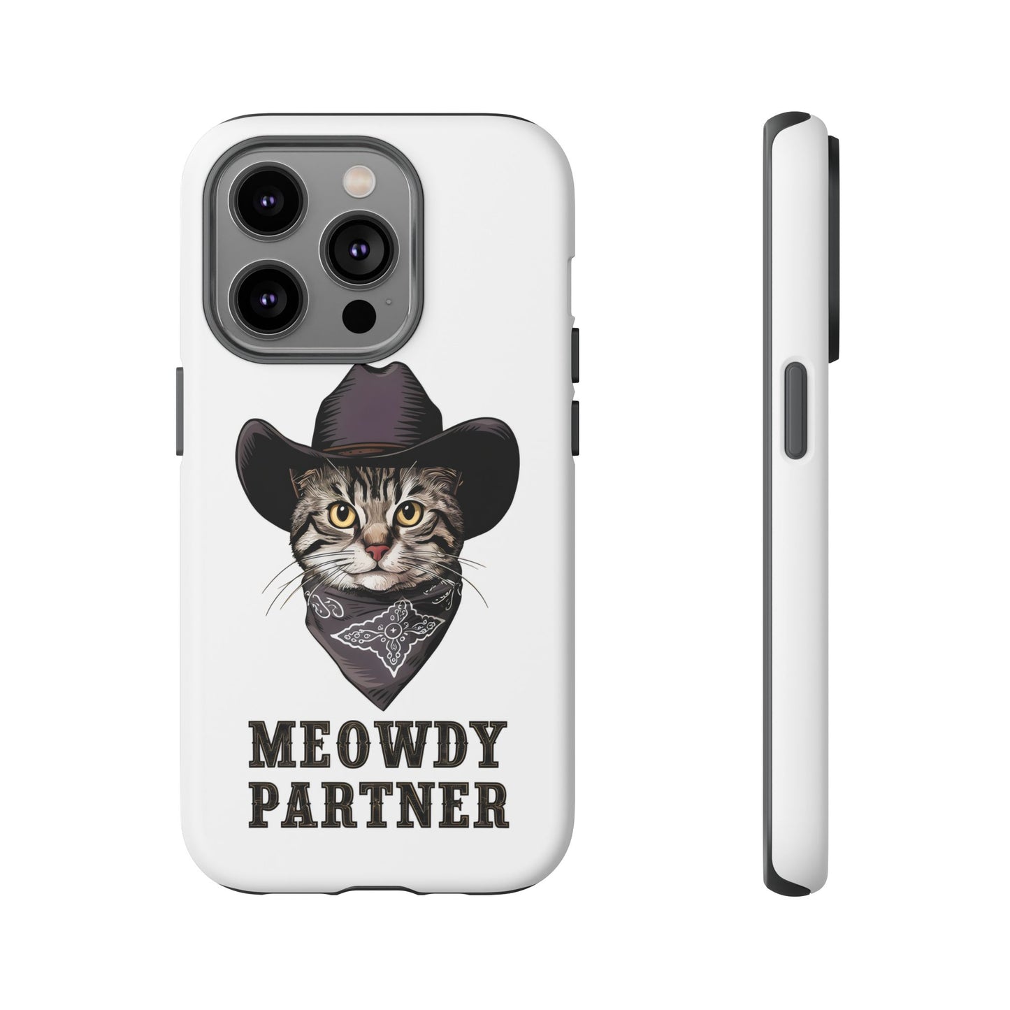 Cute Funny Cat Cartoon Meowdy Partner iPhone Tough Cases