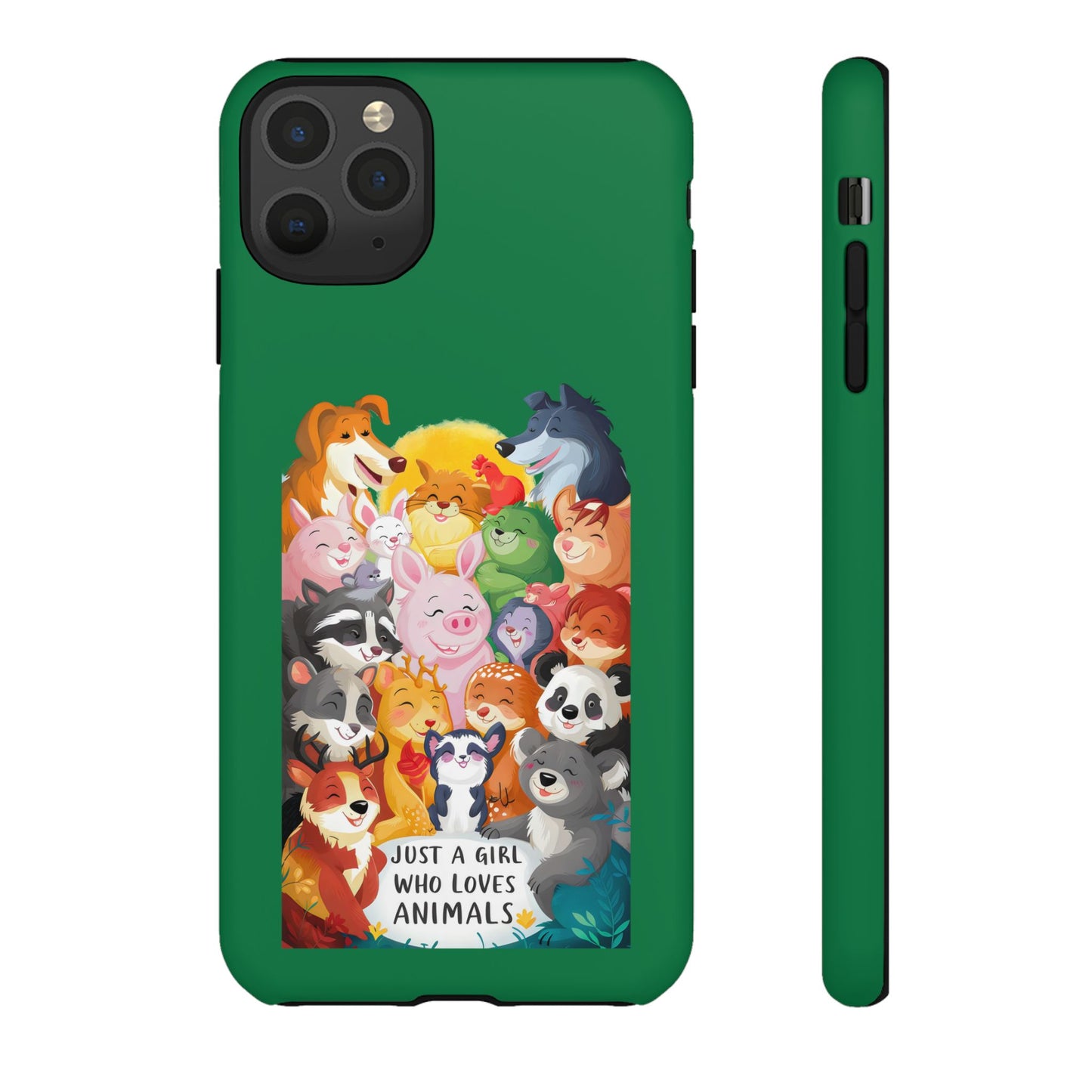 Cute Cartoon Just a Girl Who Loves Animals iPhone Tough Cases