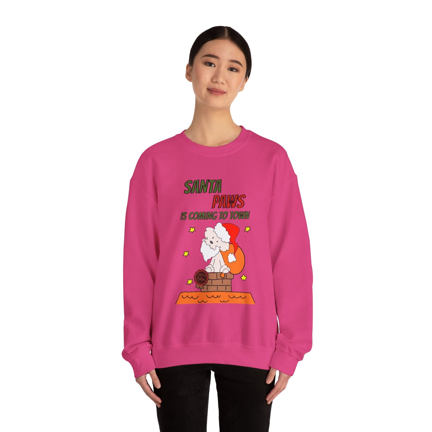 Santa Paws is Coming to Town Unisex Crewneck Sweatshirt