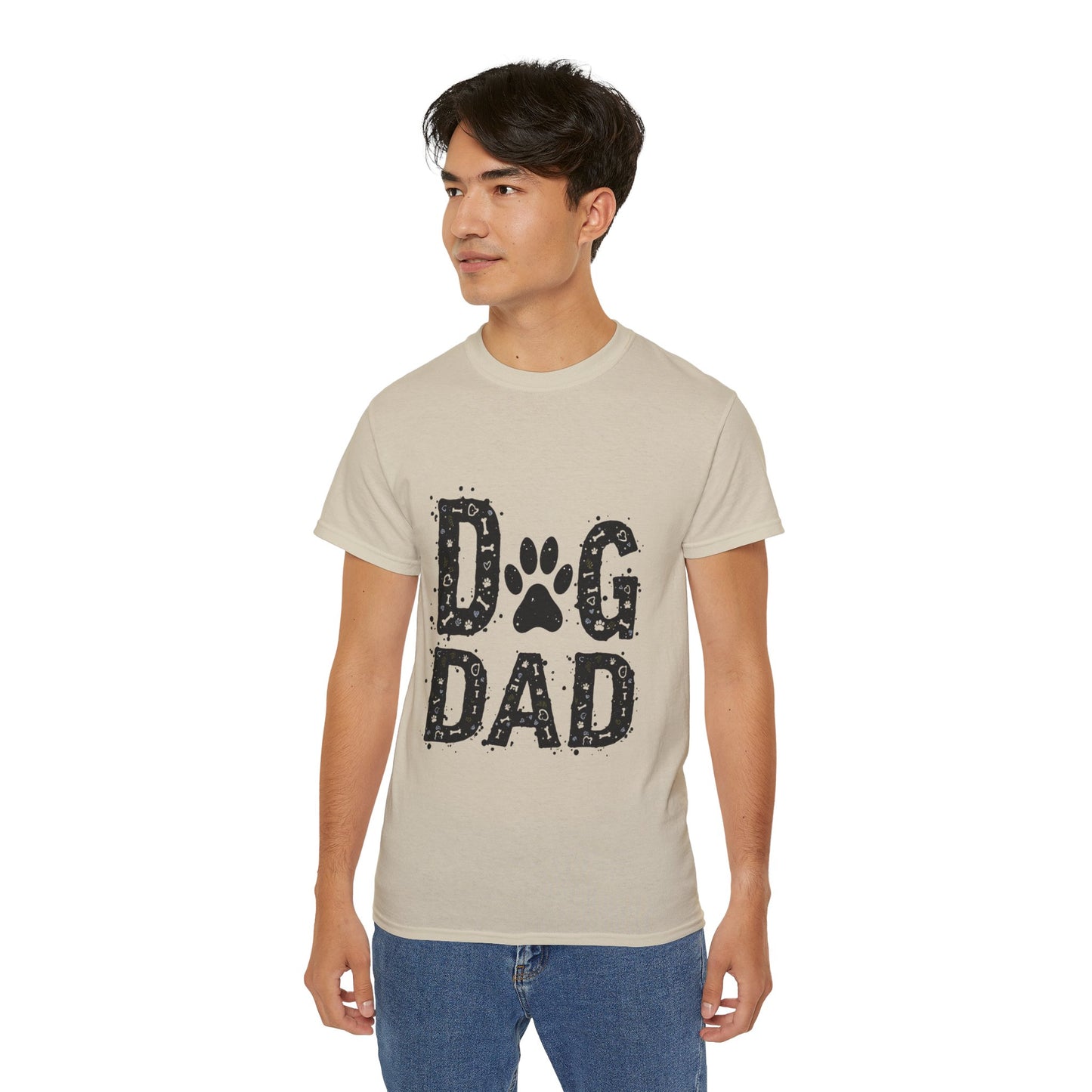 Cute Dog Dad Paw Print Unisex Organic T-Shirt