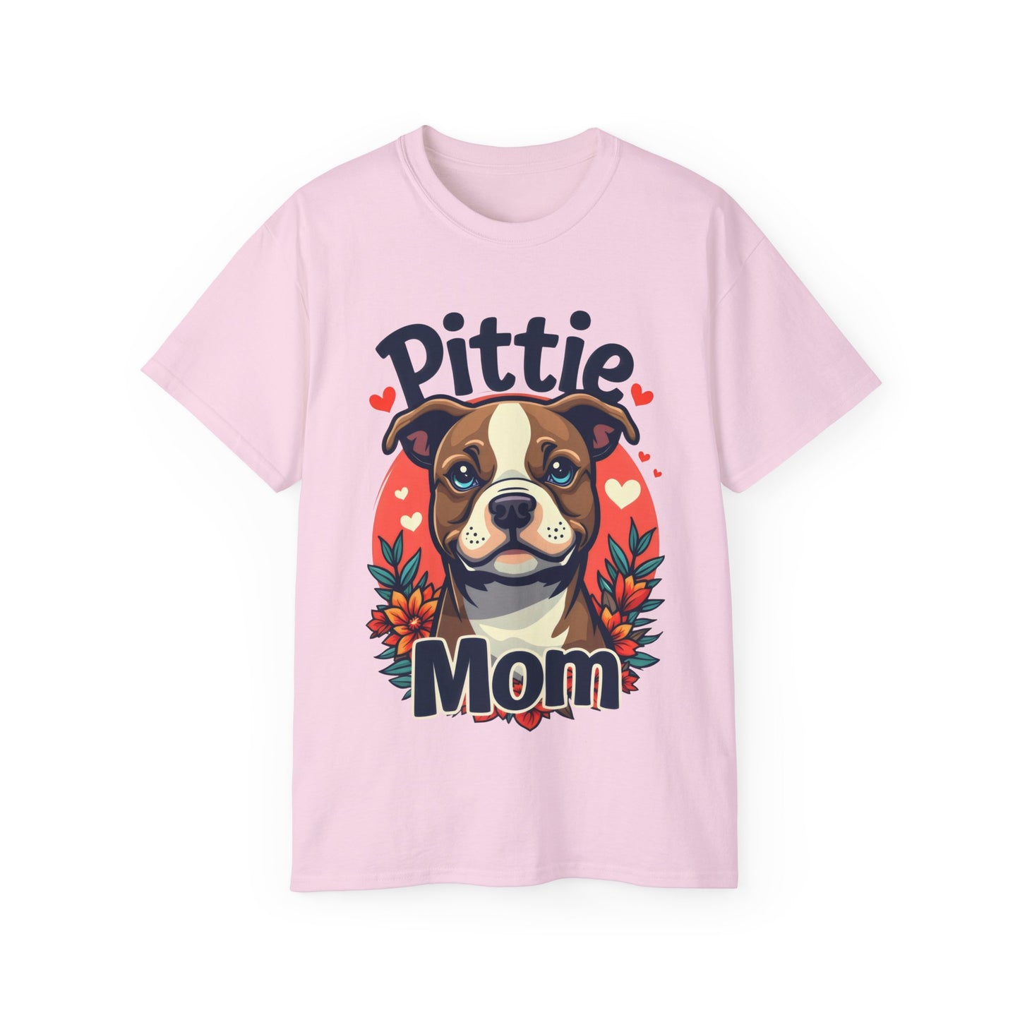 Cute Dog Cartoon Pittie Mom Organic T-Shirt