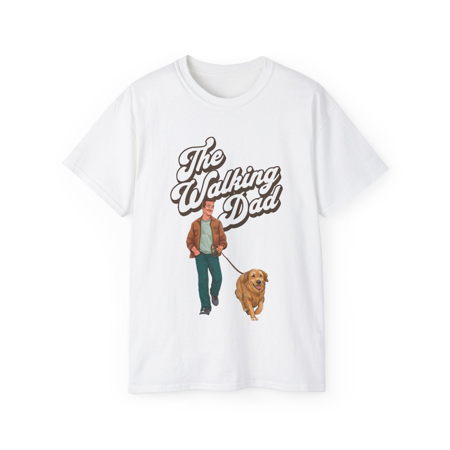 Cute Funny Dog Cartoon the Walking Dad Meme Unisex Organic T-Shirt