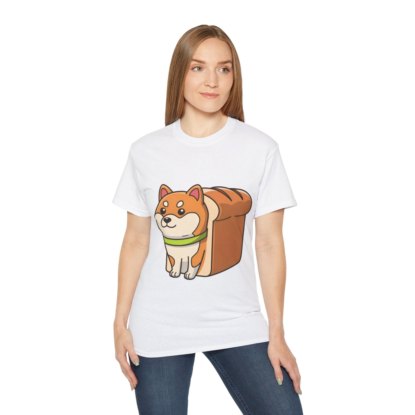 Cute Funny Dog Cartoon Shiba Bread Loaf Unisex Tee Shirt