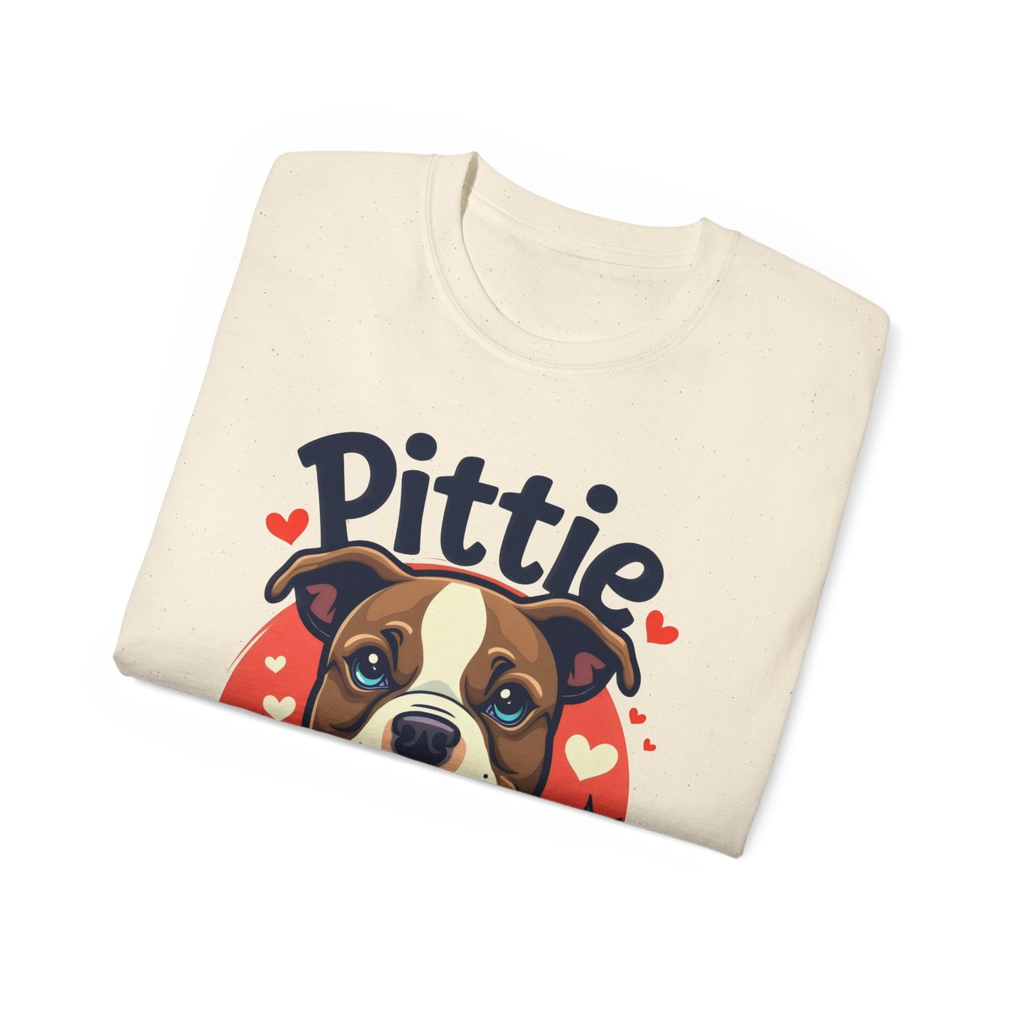 Cute Dog Cartoon Pittie Mom Organic T-Shirt