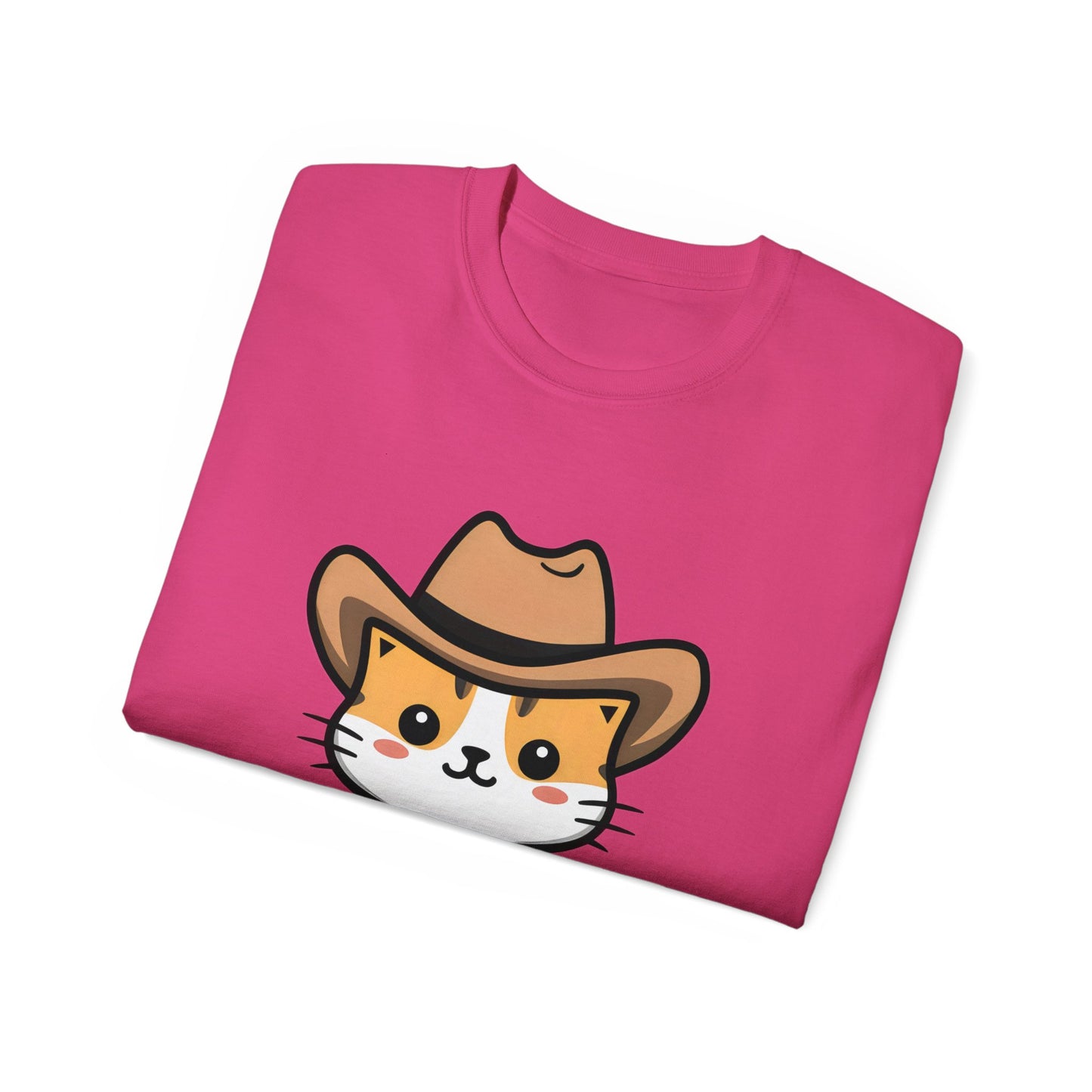 Cute Cat Cartoon Meowdy Unisex Organic T-Shirt