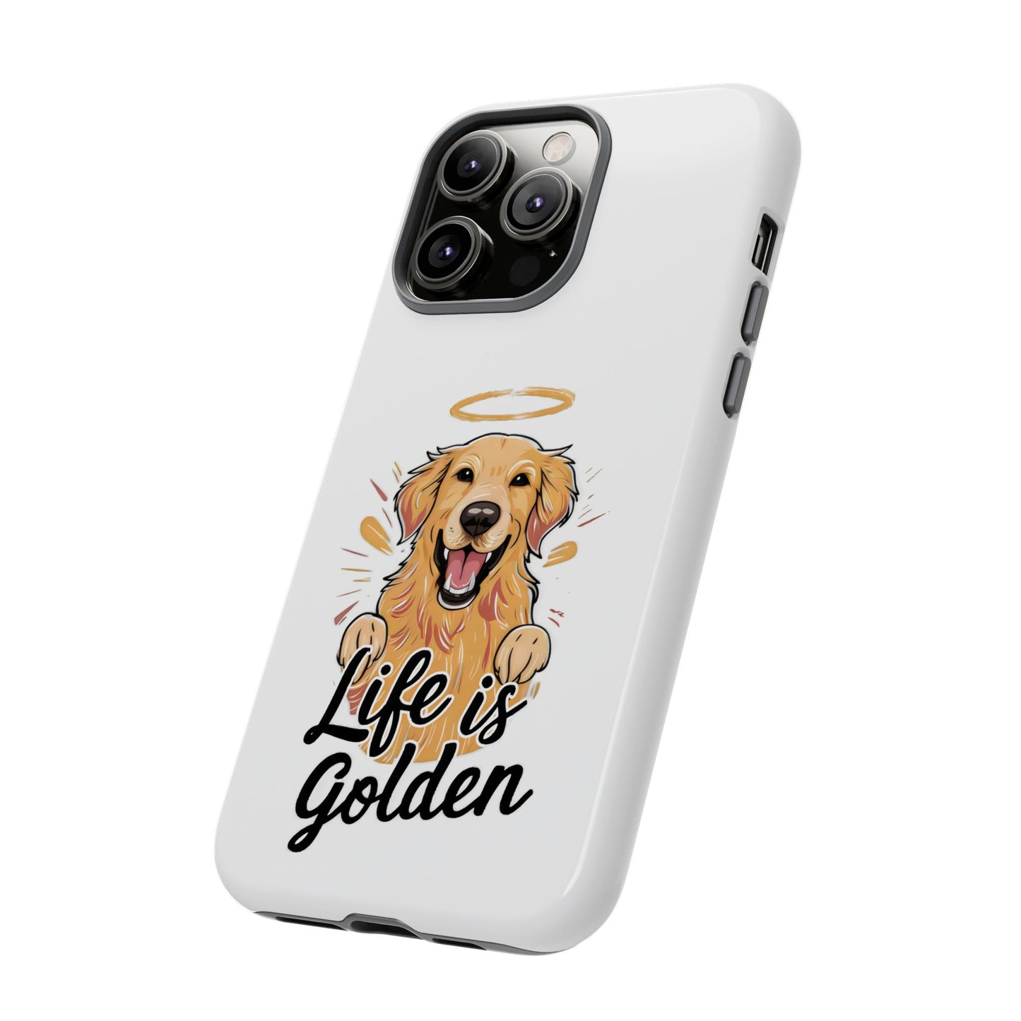 Cute Dog Cartoon Life is Golden iPhone Tough Cases