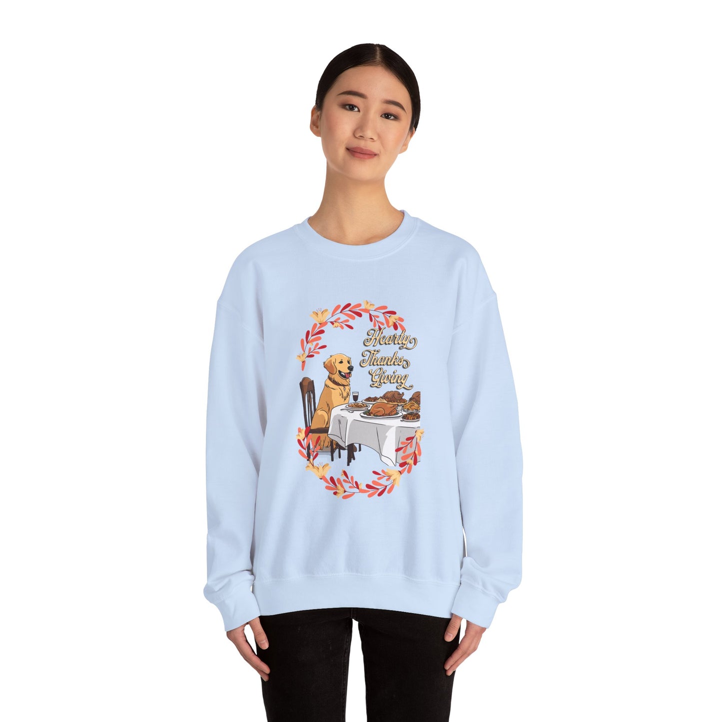 Golden Retriever Hearty Thanksgiving Unisex Crewneck Sweatshirt