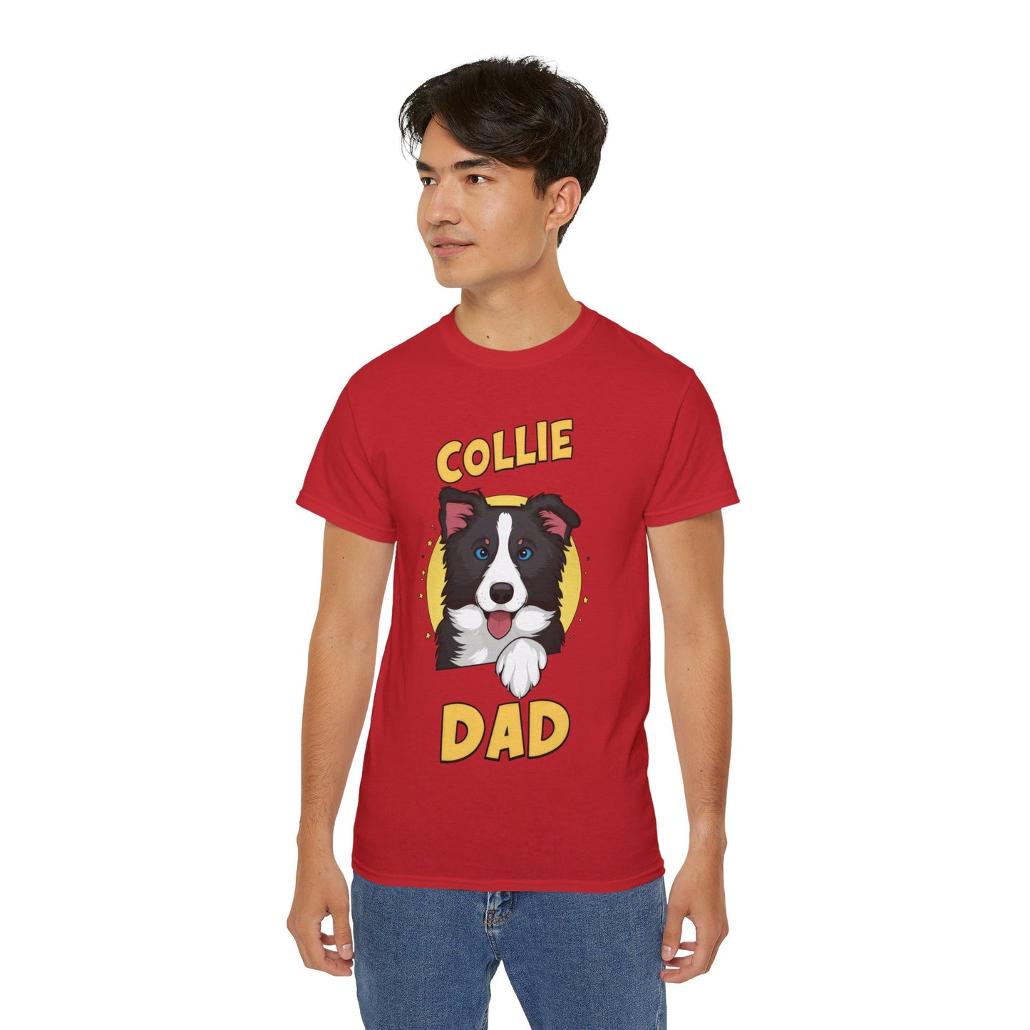 Cute Cartoon Collie Dad Organic T-Shirt