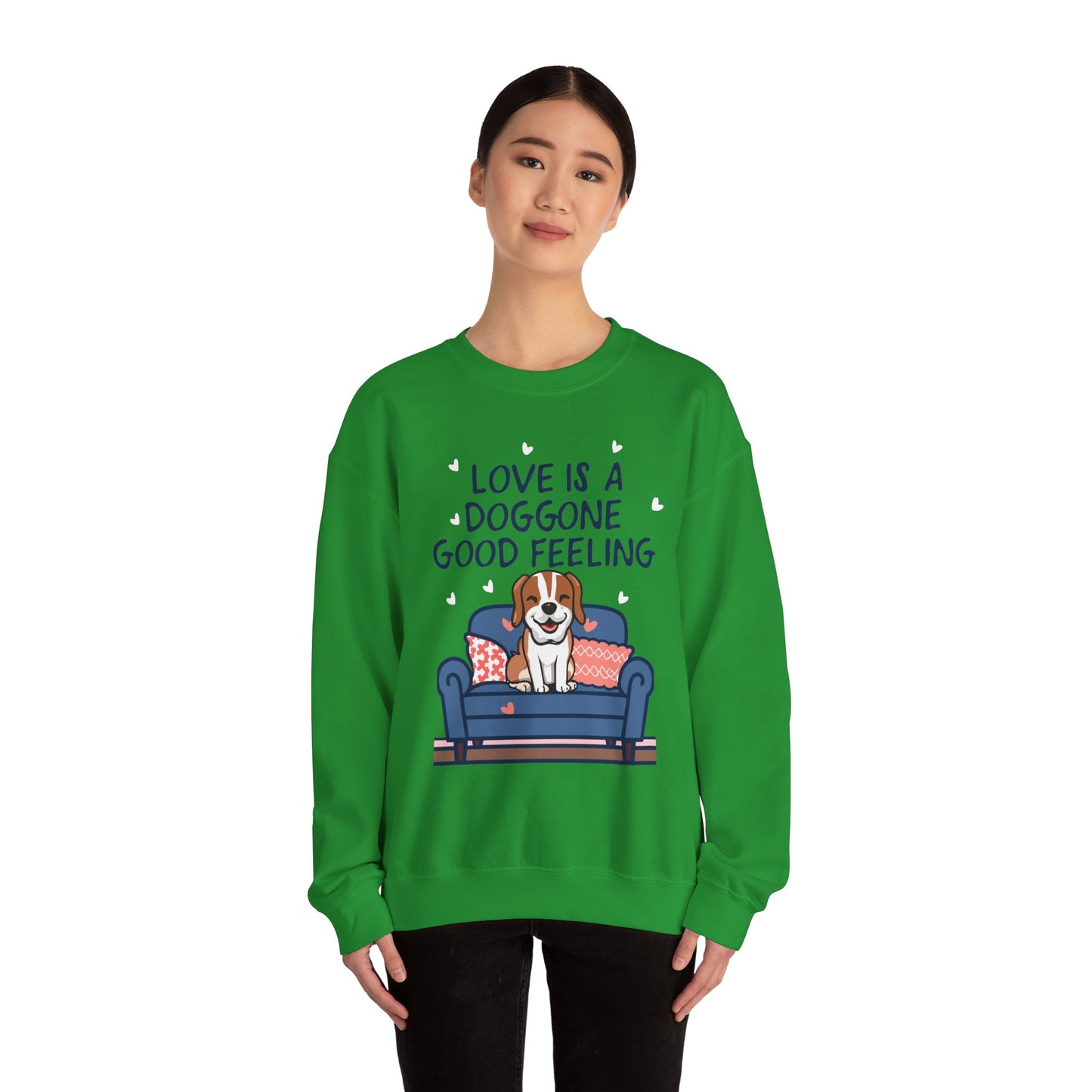 Cute Dog Cartoon Valentine's Day Meme Crewneck Sweatshirt