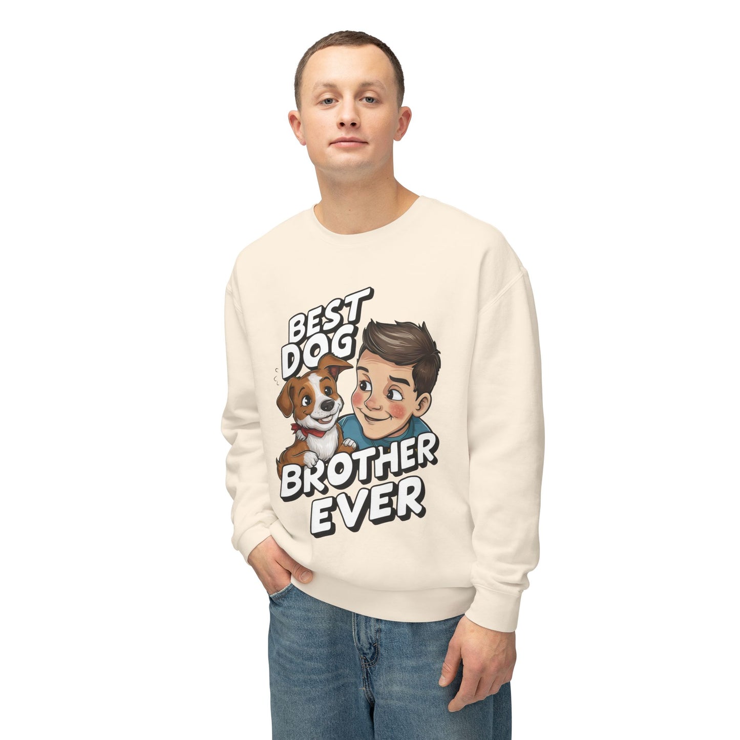 Cute Dog Brother Ever Crewneck Sweatshirt