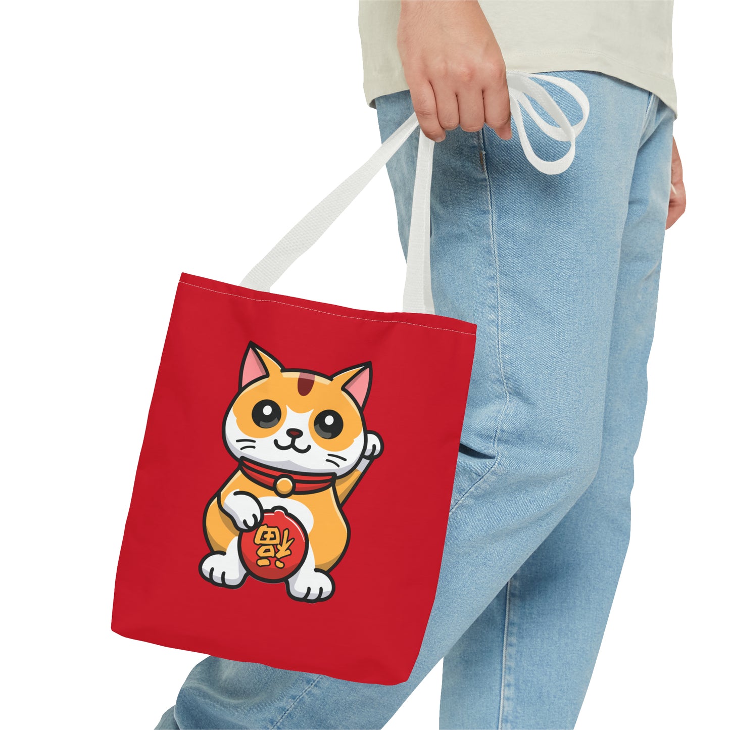 Cute Japanese Lucky Cat Cartoon Chinese New Year Tote Bag