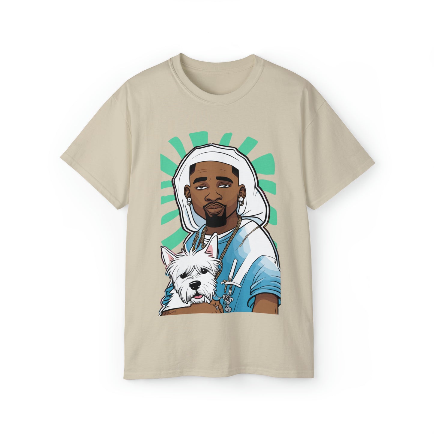 Cute Funny Rappers with Puppies Unisex Organic T-Shirt