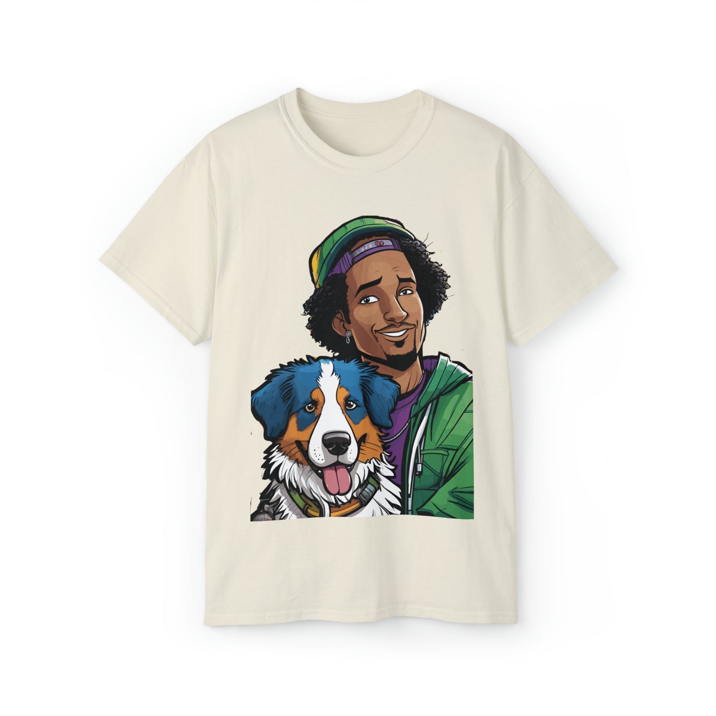 Cute Funny Rappers with Puppies Unisex Organic T-Shirt