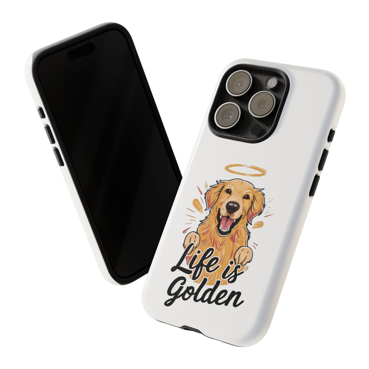 Cute Dog Cartoon Life is Golden iPhone Tough Cases