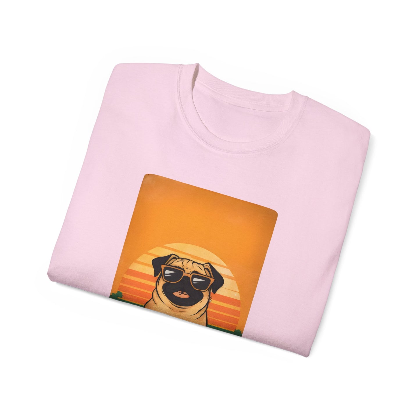 Cute Funny Pug Dad Unisex Organic T-Shirt