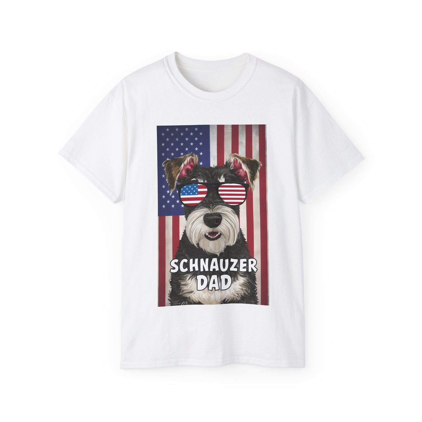 Cute Dog Cartoon Schnauzer Dad Organic T-Shirt