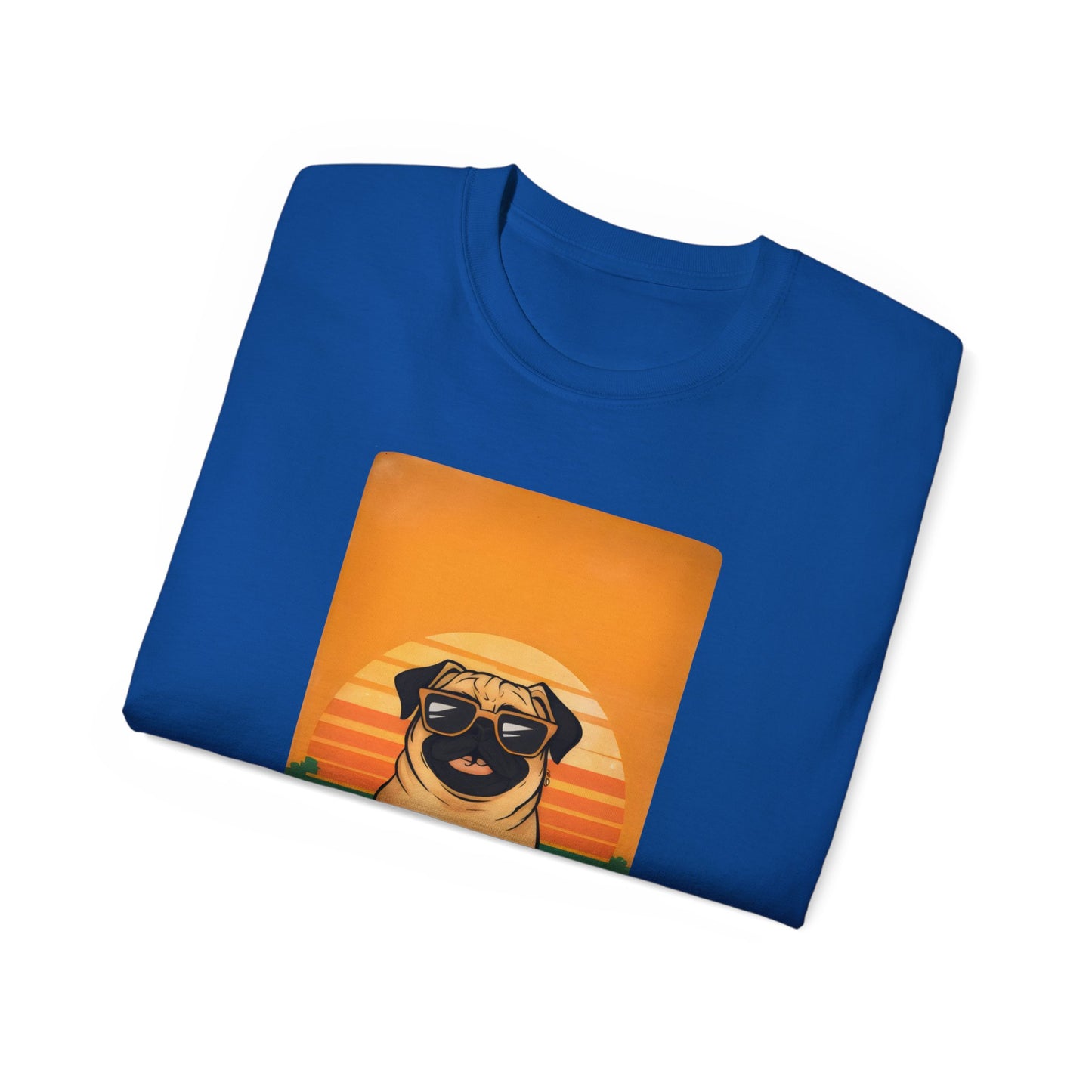 Cute Funny Pug Dad Unisex Organic T-Shirt