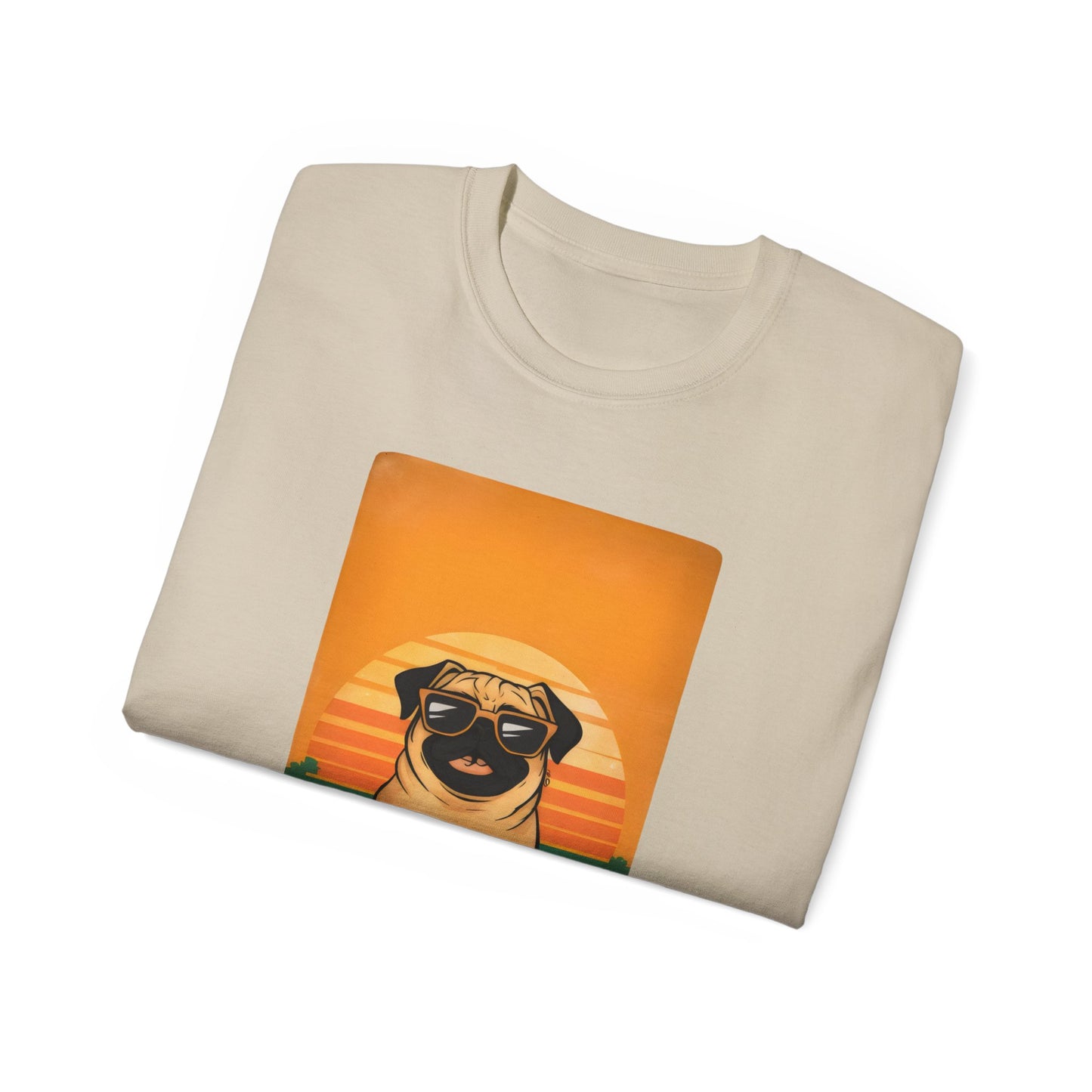 Cute Funny Pug Dad Unisex Organic T-Shirt