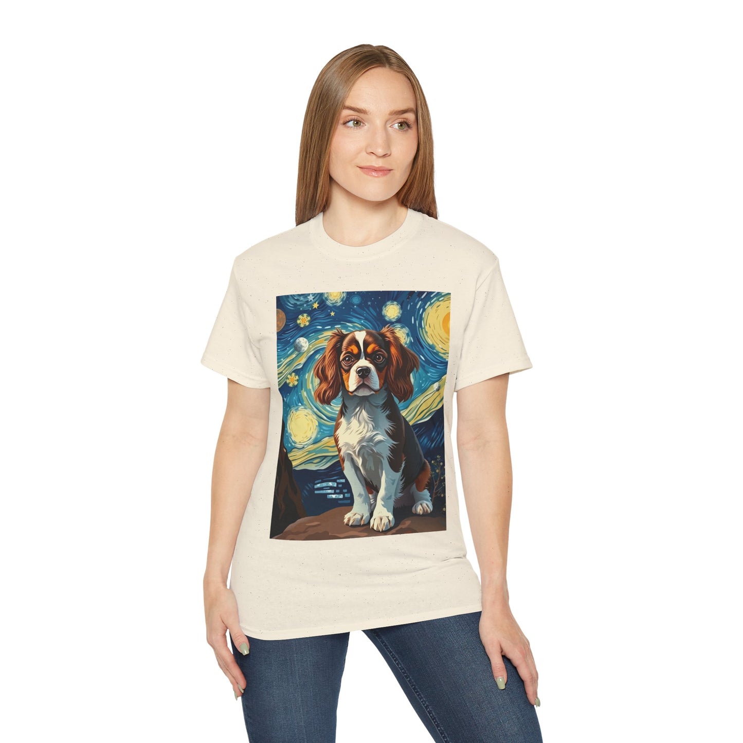 Starry Night Cavalier King Charles Spaniel Organic Tee