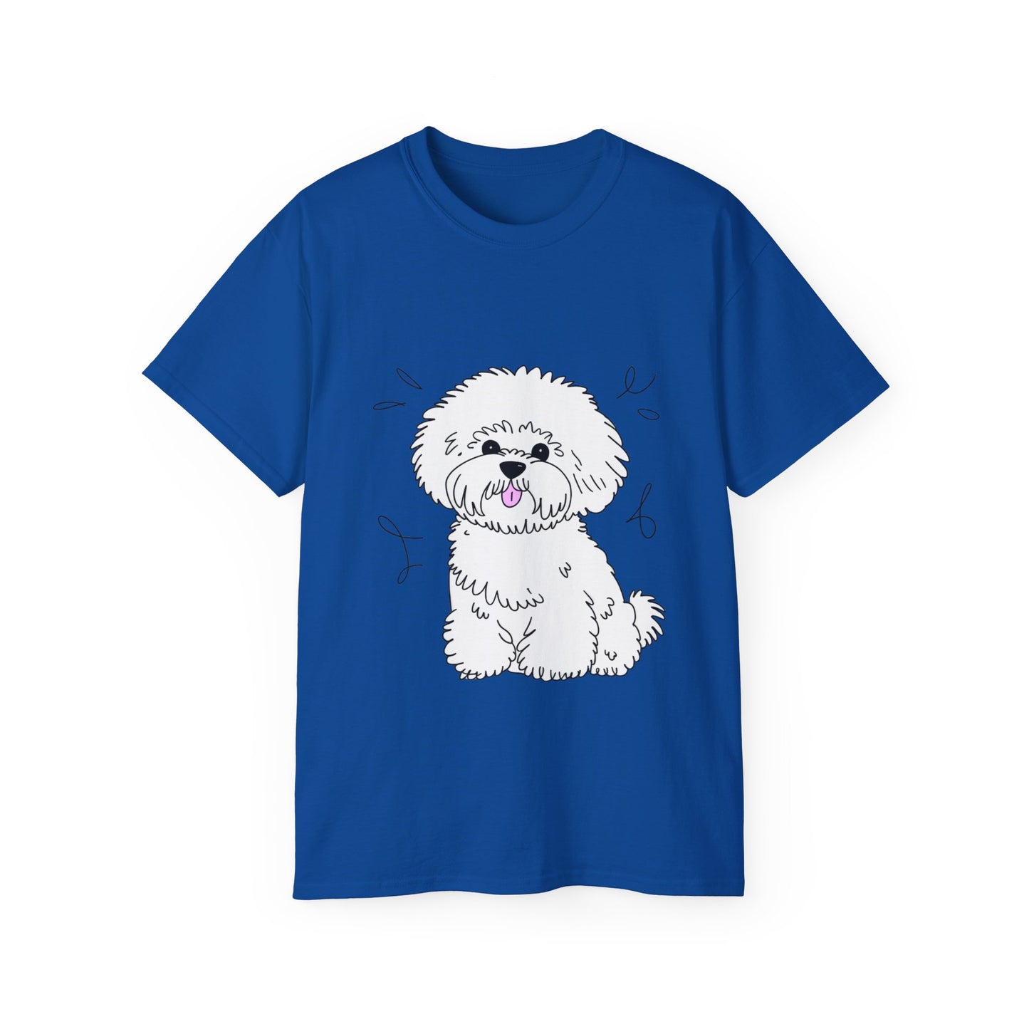 Cute Dog Cartoon Bichon Frise Poodle Unisex Organic T-Shirt