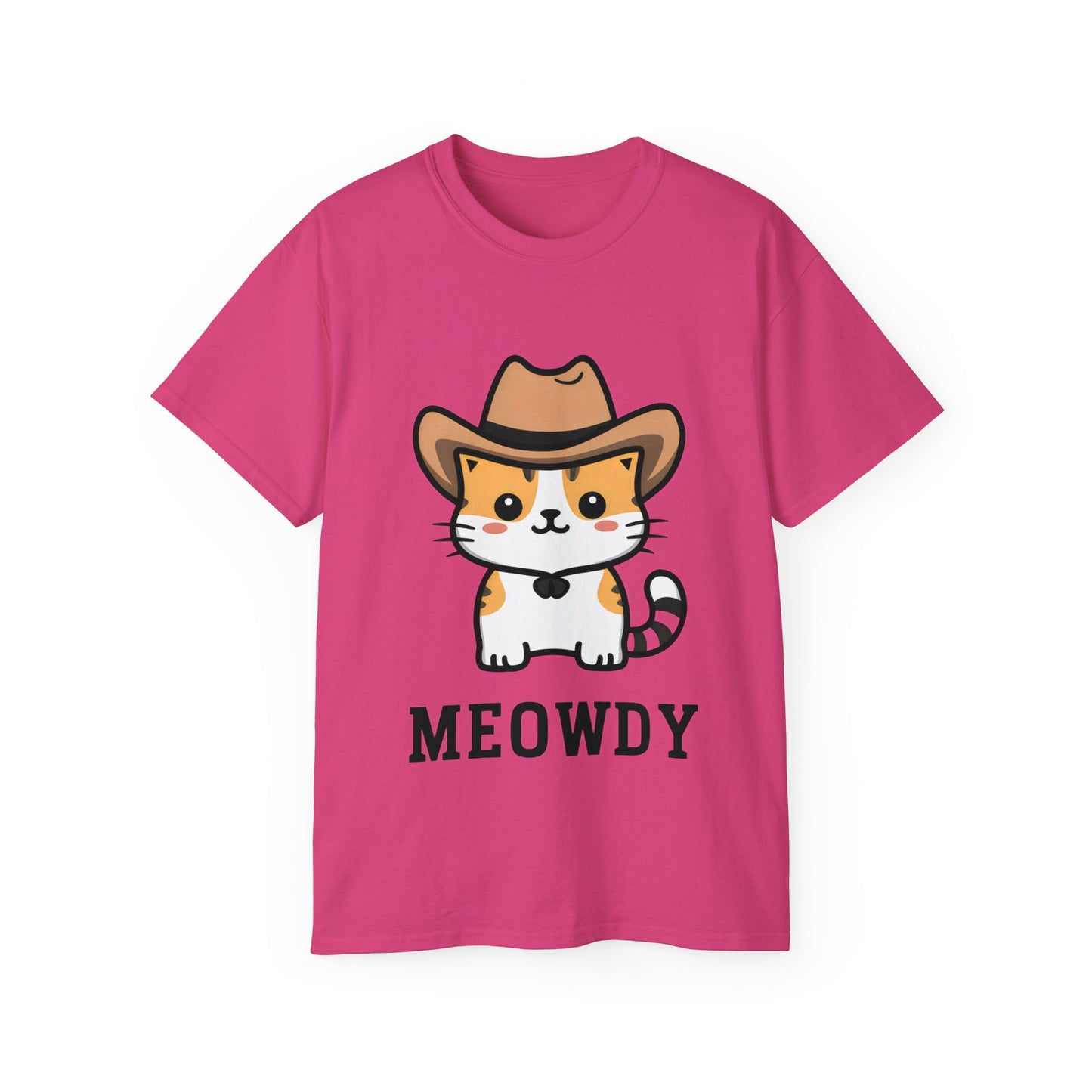 Cute Cat Cartoon Meowdy Unisex Organic T-Shirt